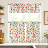 Kate McEnroe New York Mid Century Modern Atomic Starburst Tier and Valance Curtain SetValancesD3371997