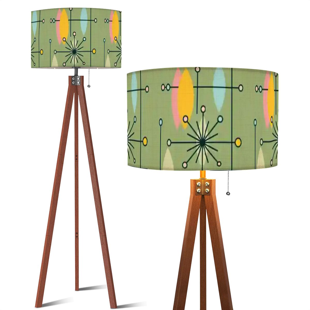 Kate McEnroe New York Mid Century Modern Atomic Starburst Tripod Floor Lamp, 50s Sputnik Retro LightingFloor LampskSDhbfkMoe