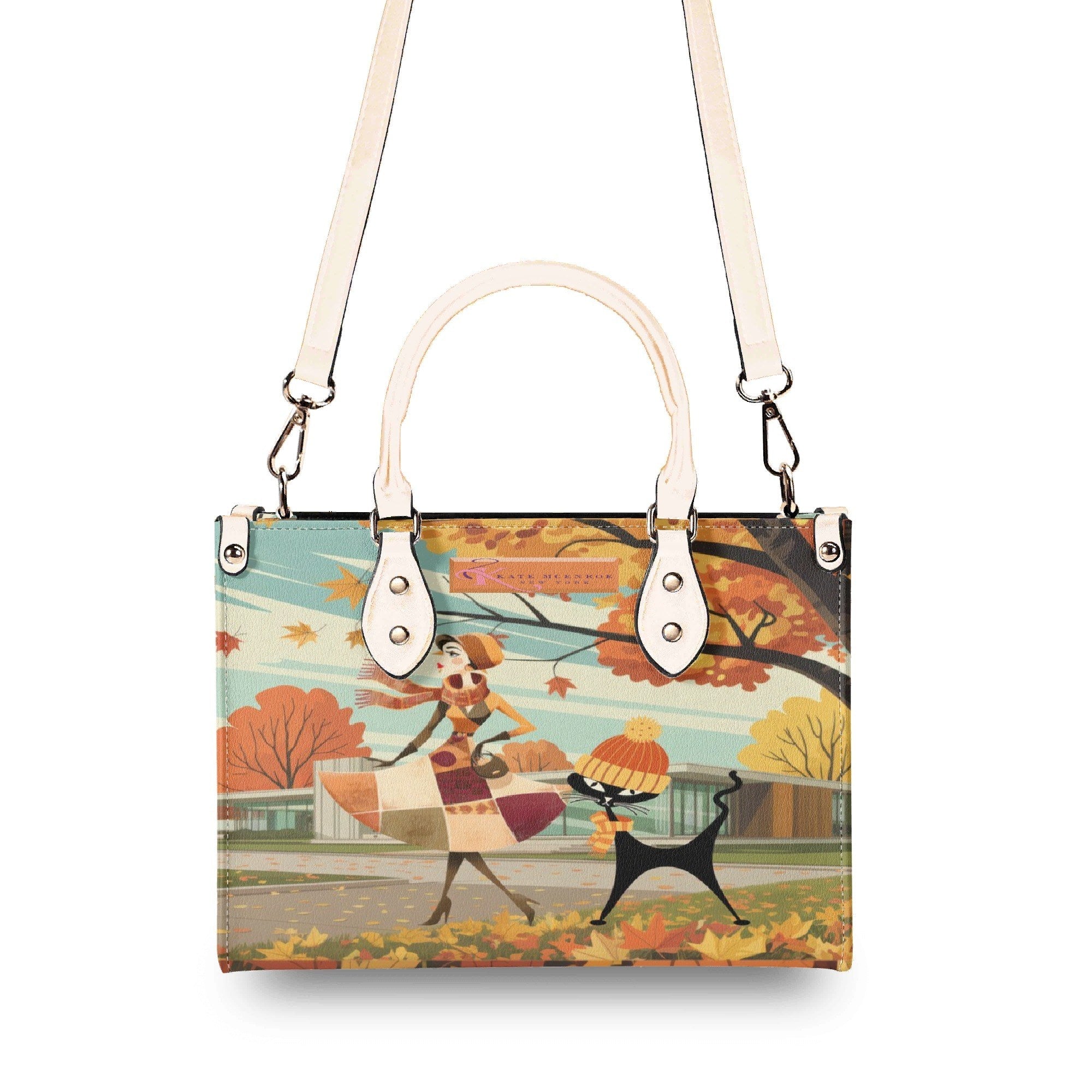 Mid Century Modern Autumn Handbag | Retro Atomic Cat Purse – Kate