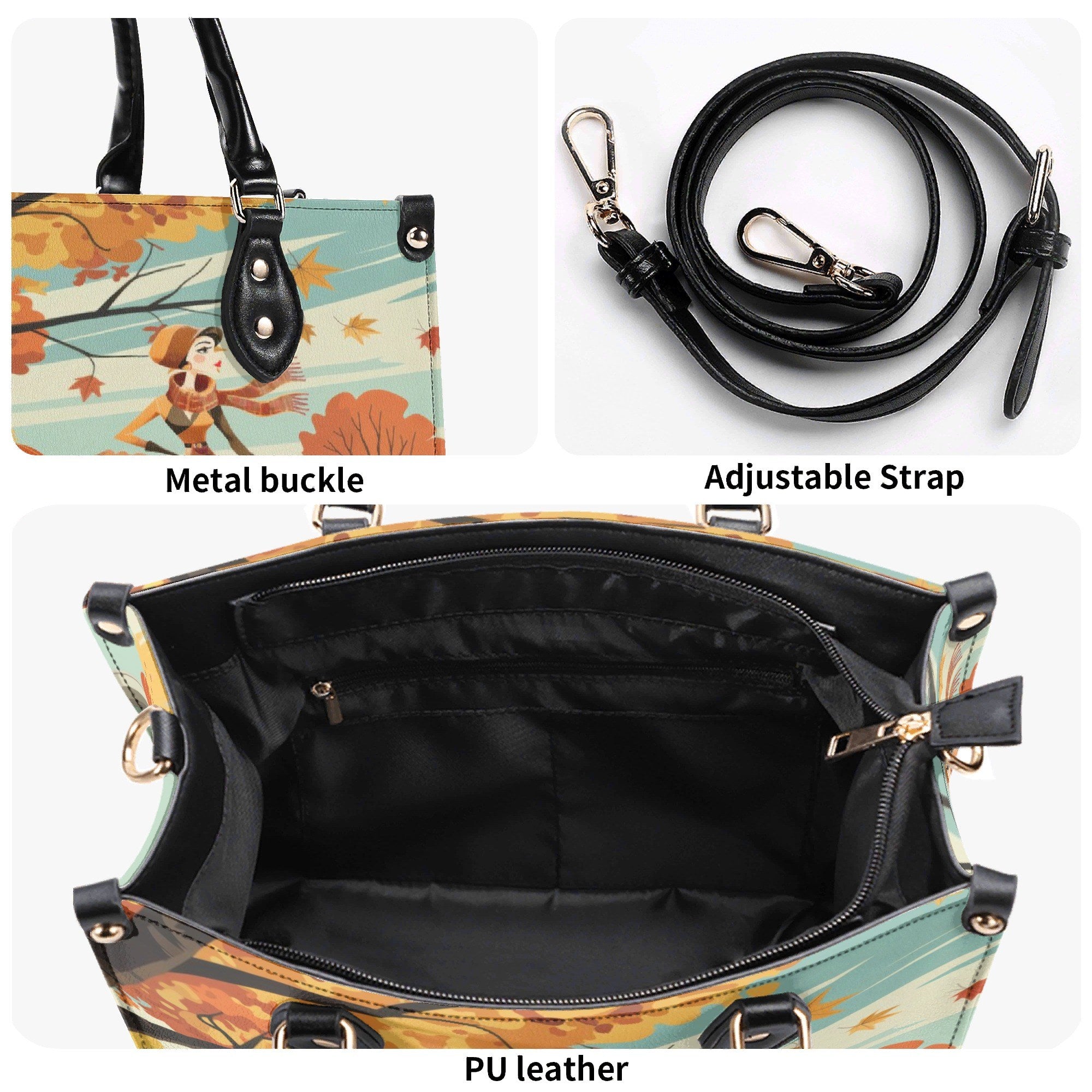 Kate McEnroe New York Mid Century Modern Autumn Handbag | Retro Atomic Cat PurseHandbagsW39ZJOLW - 4