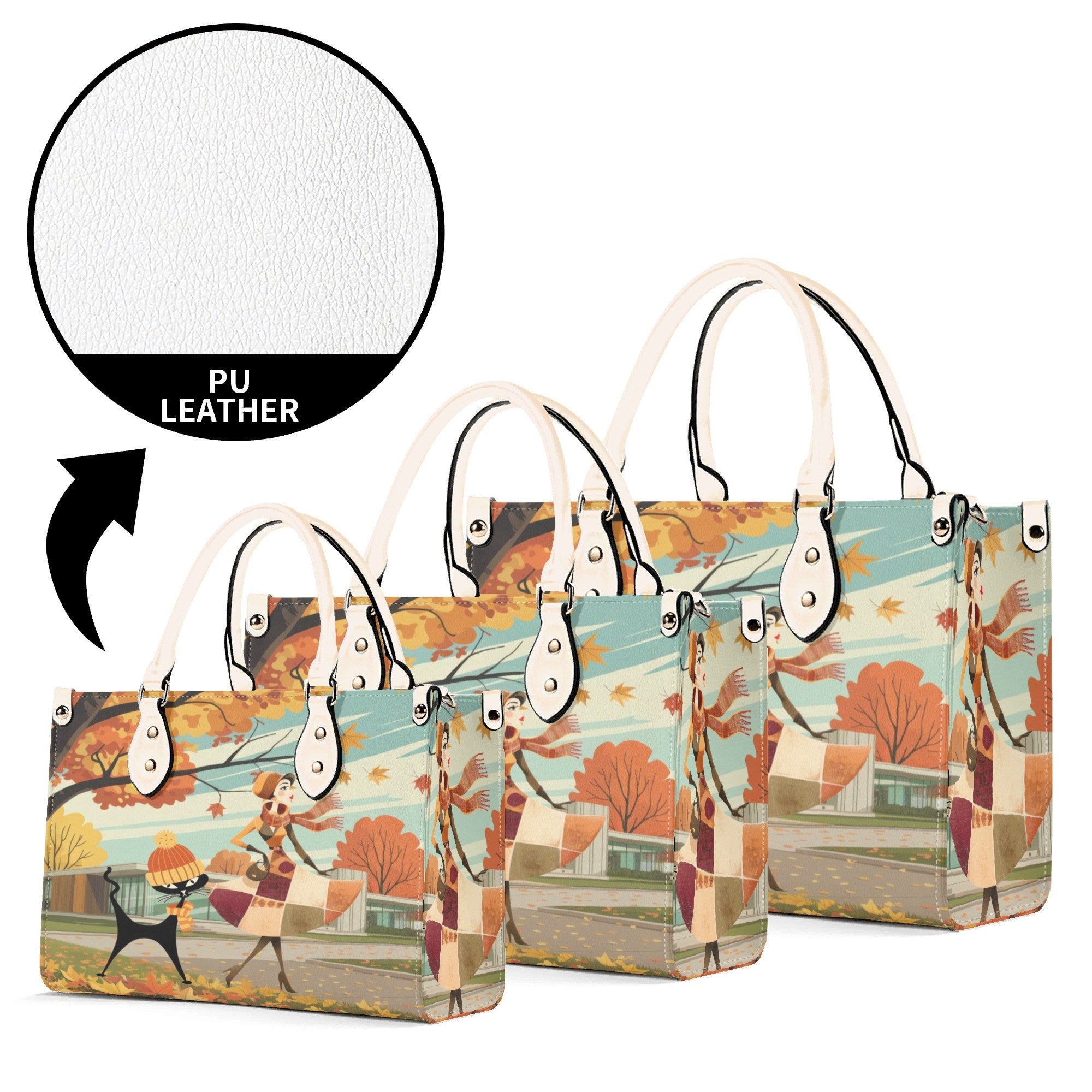 Mid Century Modern Autumn Handbag | Retro Atomic Cat Purse – Kate