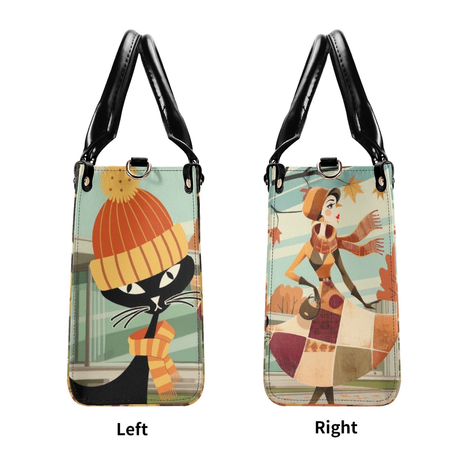 Kate McEnroe New York Mid Century Modern Autumn Handbag | Retro Atomic Cat PurseHandbagsW39ZJOLW - 4