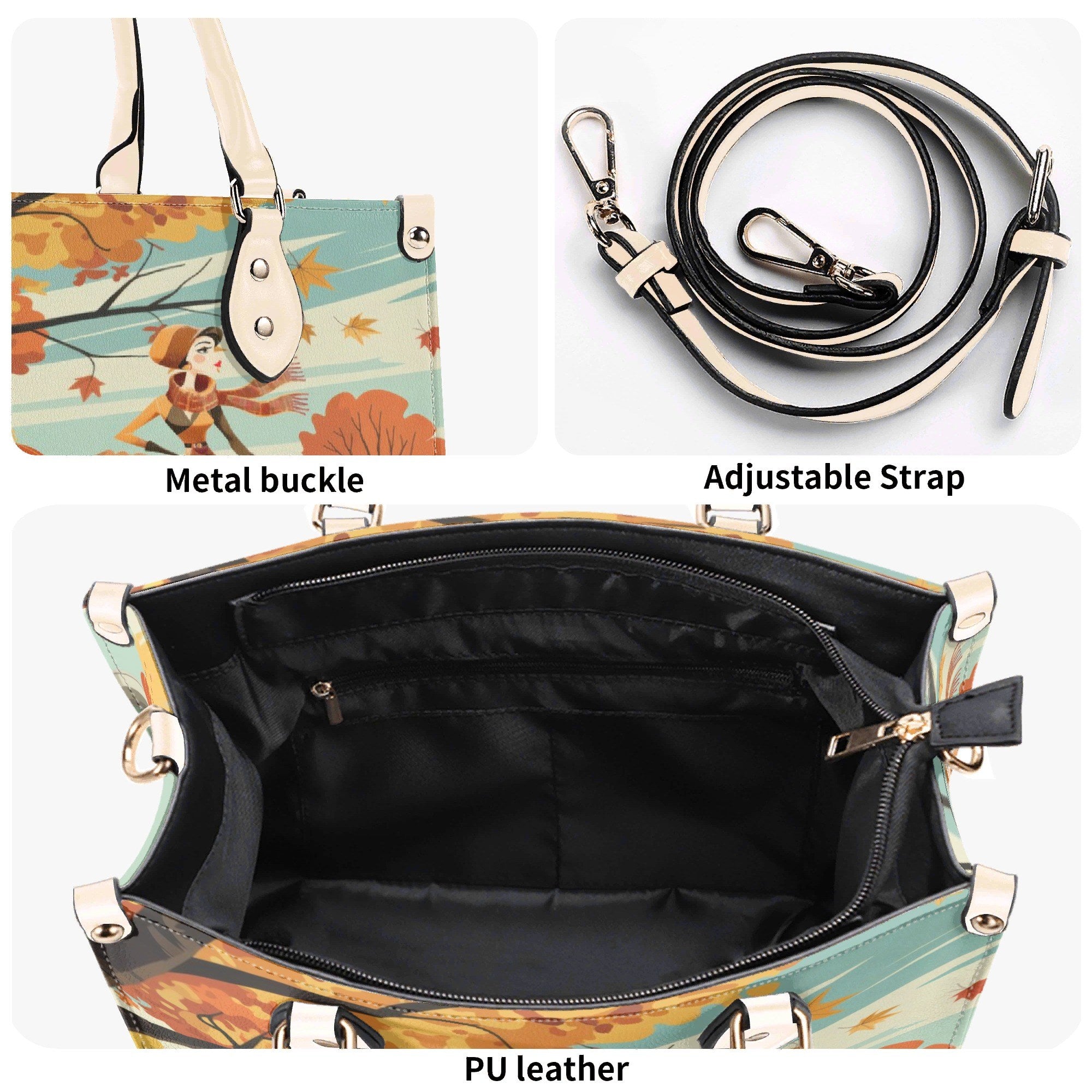 Mid Century Modern Autumn Handbag | Retro Atomic Cat Purse – Kate