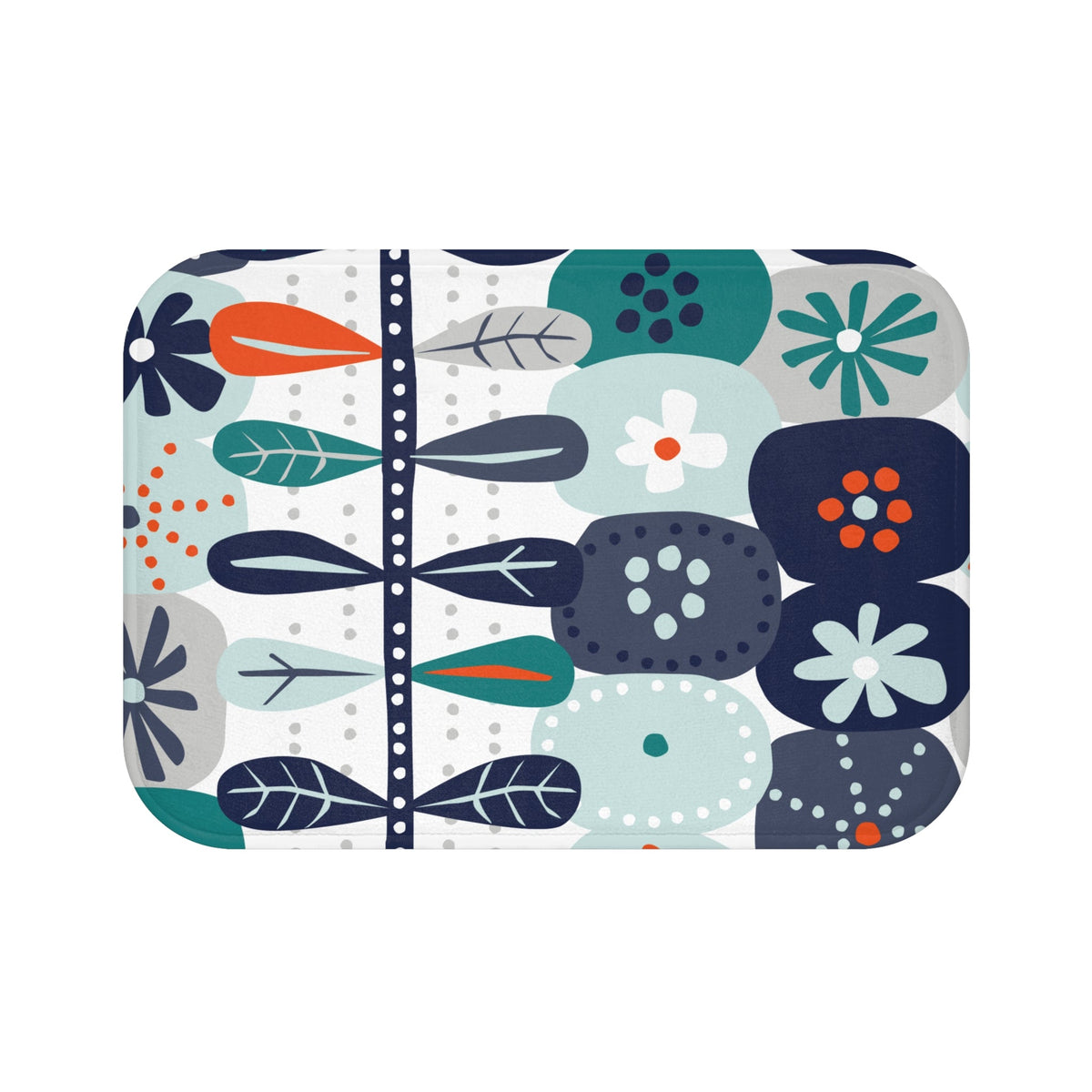 Kate McEnroe New York Mid Century Modern Bath Mat, Retro Mod Floral Scandinavian Bathroom RugBath Mats30025786744080431960
