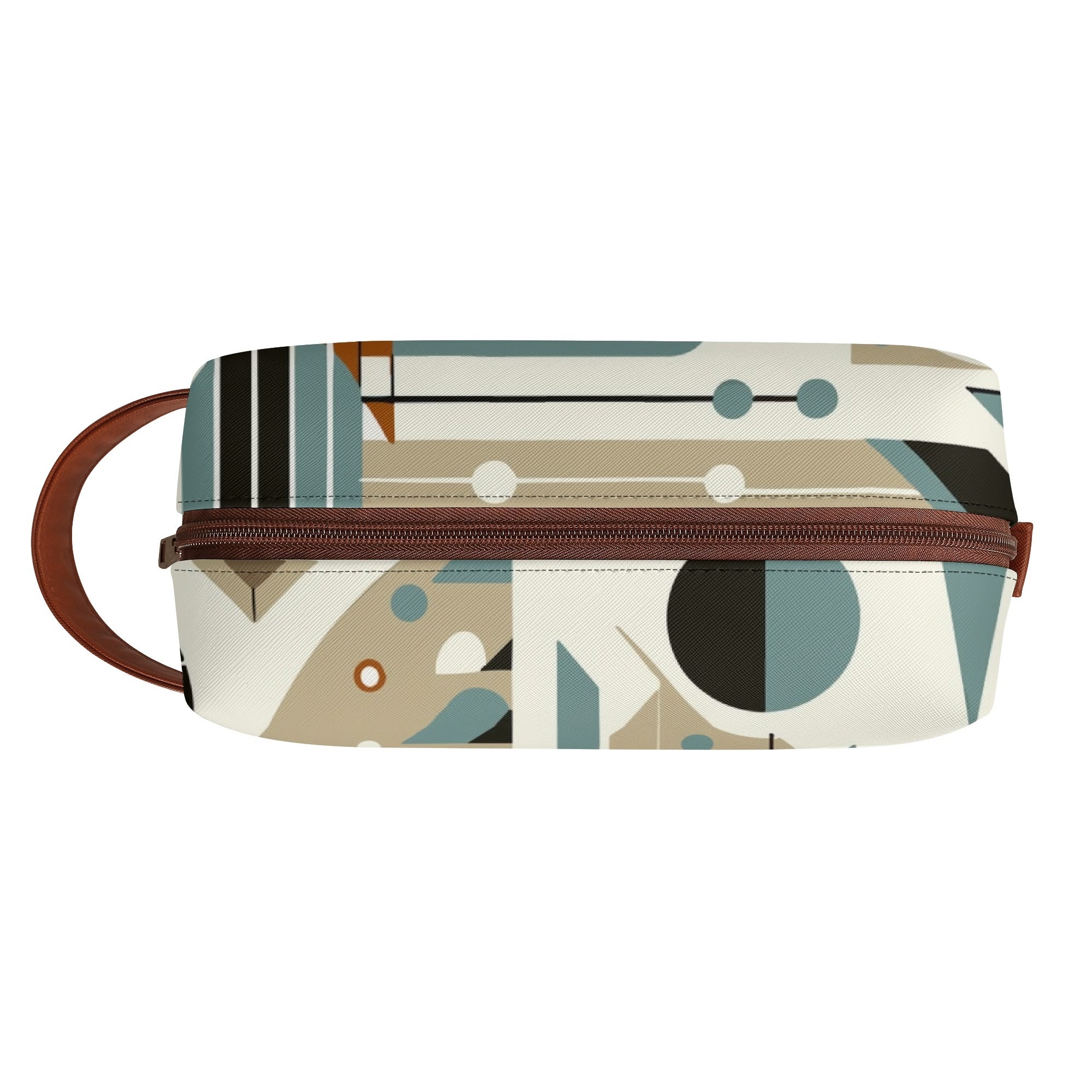 Kate McEnroe New York Mid Century Modern Bauhaus Design Toiletry Bag, 50s Retro Geometric Dopp KitCosmetic &amp; Toiletry BagsNM647QZW - 1