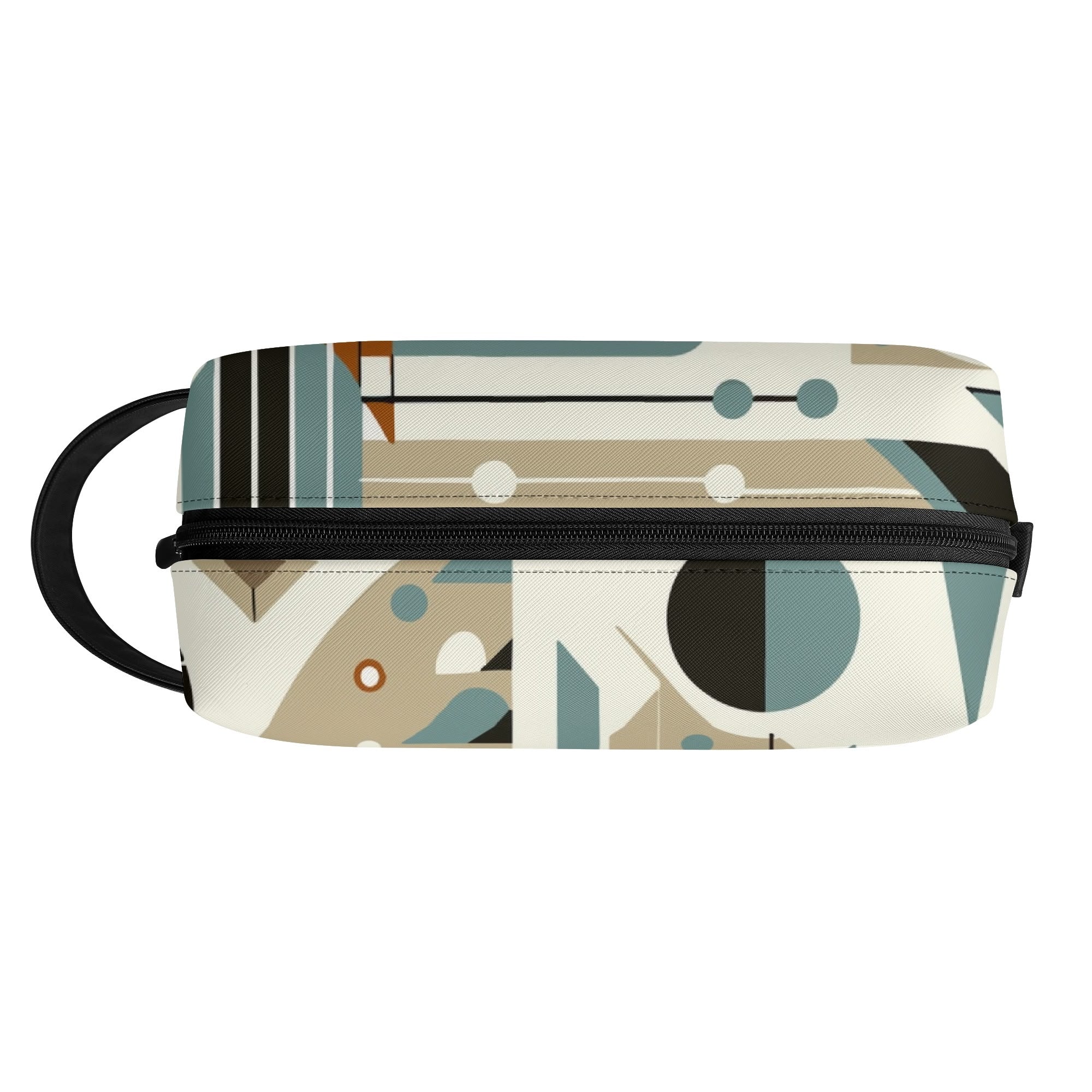 Kate McEnroe New York Mid Century Modern Bauhaus Design Toiletry Bag, 50s Retro Geometric Dopp KitCosmetic &amp; Toiletry BagsNM647QZW - 2