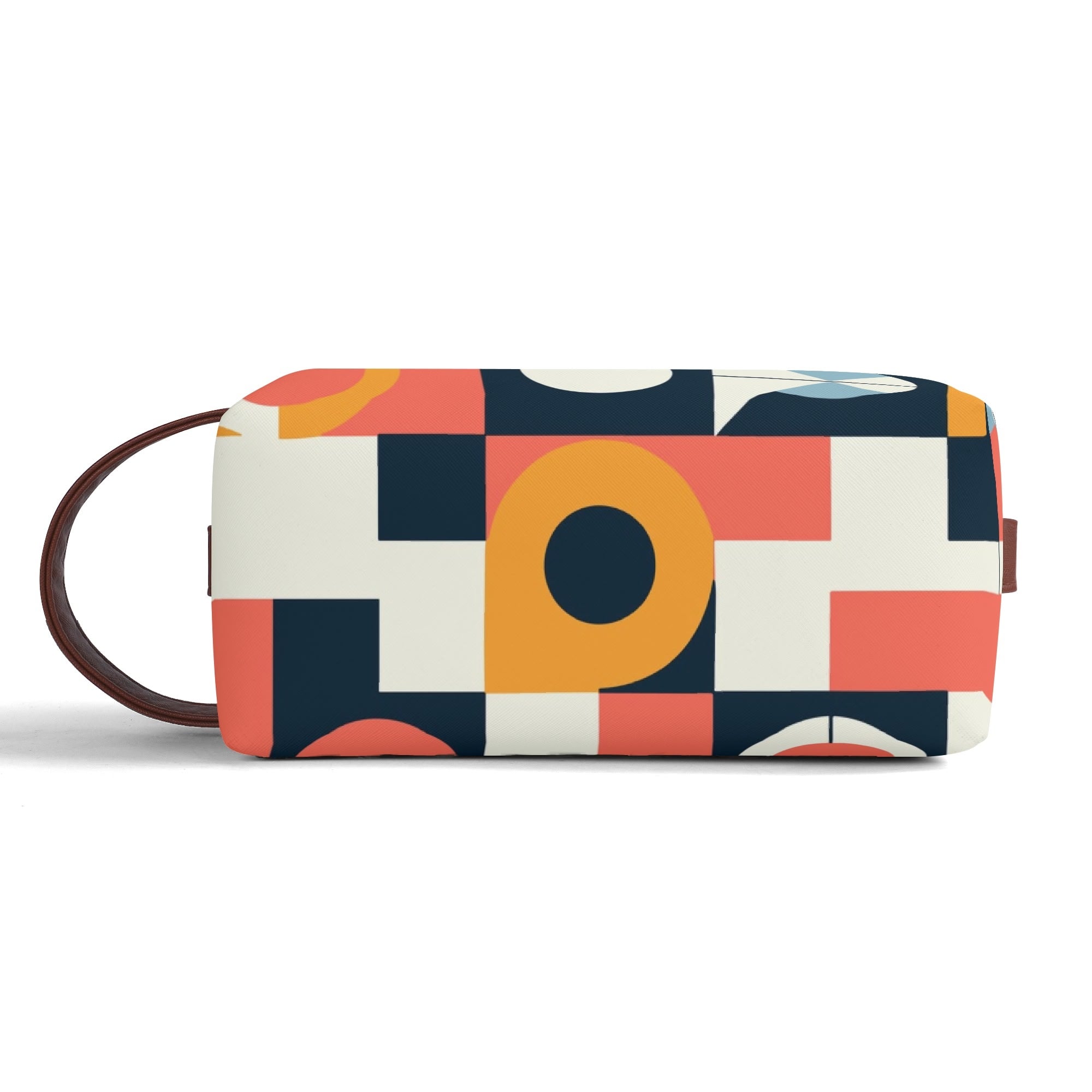 Kate McEnroe New York Mid Century Modern Bauhaus Dopp Kit, 50s Retro Geometric Toiletry Bag, Abstract MCM Travel PouchCosmetic &amp; Toiletry BagsN4ME76XW - 1