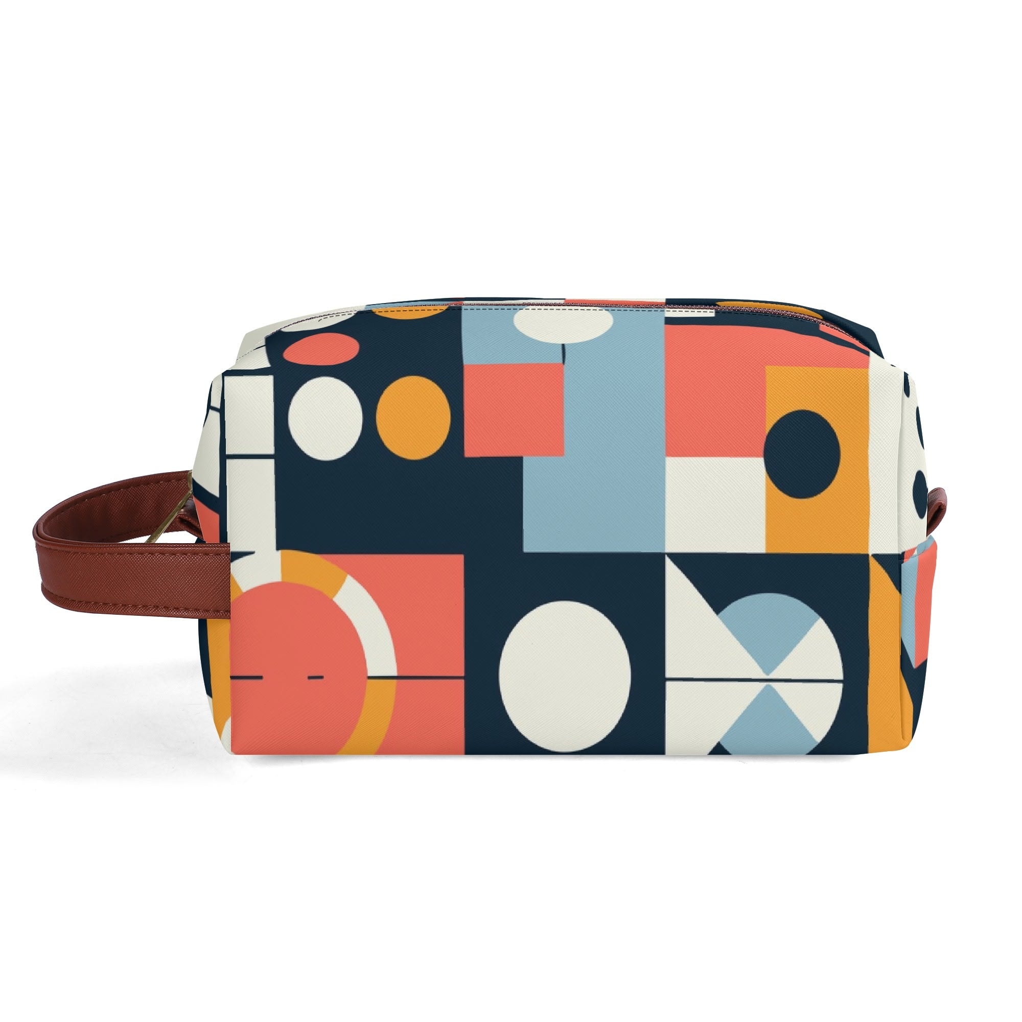 Kate McEnroe New York Mid Century Modern Bauhaus Dopp Kit, 50s Retro Geometric Toiletry Bag, Abstract MCM Travel PouchCosmetic &amp; Toiletry BagsN4ME76XW - 1