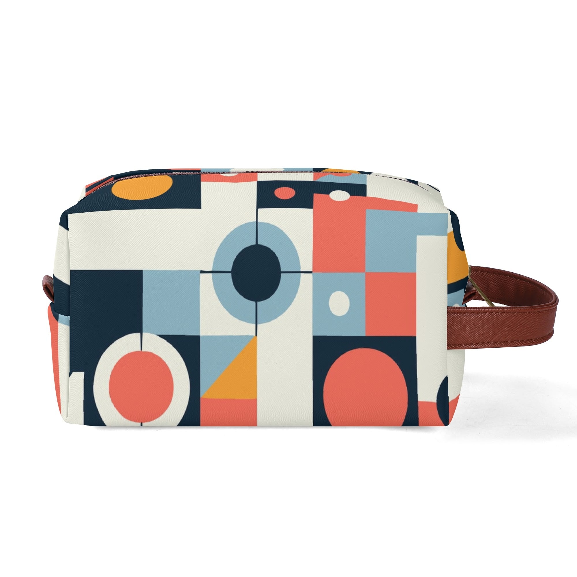 Kate McEnroe New York Mid Century Modern Bauhaus Dopp Kit, 50s Retro Geometric Toiletry Bag, Abstract MCM Travel PouchCosmetic &amp; Toiletry BagsN4ME76XW - 1