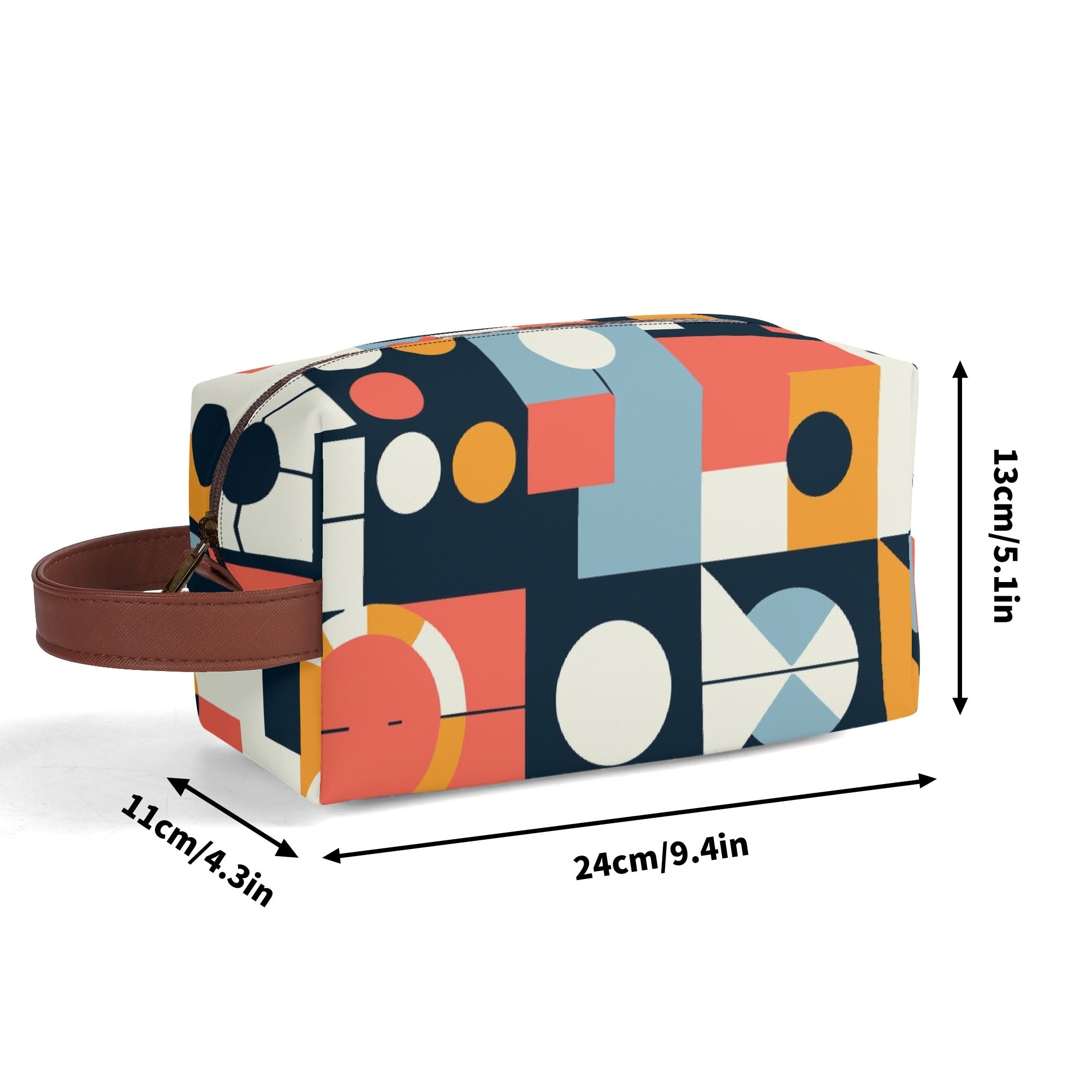 Kate McEnroe New York Mid Century Modern Bauhaus Dopp Kit, 50s Retro Geometric Toiletry Bag, Abstract MCM Travel PouchCosmetic &amp; Toiletry BagsN4ME76XW - 1