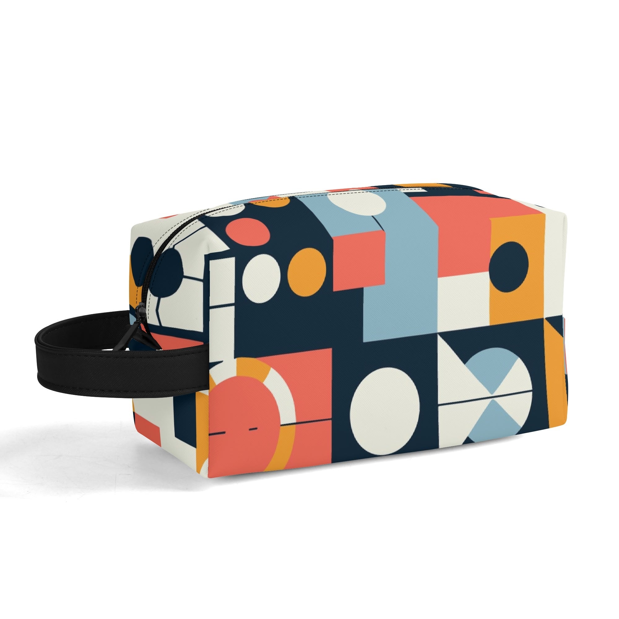 Kate McEnroe New York Mid Century Modern Bauhaus Dopp Kit, 50s Retro Geometric Toiletry Bag, Abstract MCM Travel PouchCosmetic &amp; Toiletry BagsN4ME76XW - 2