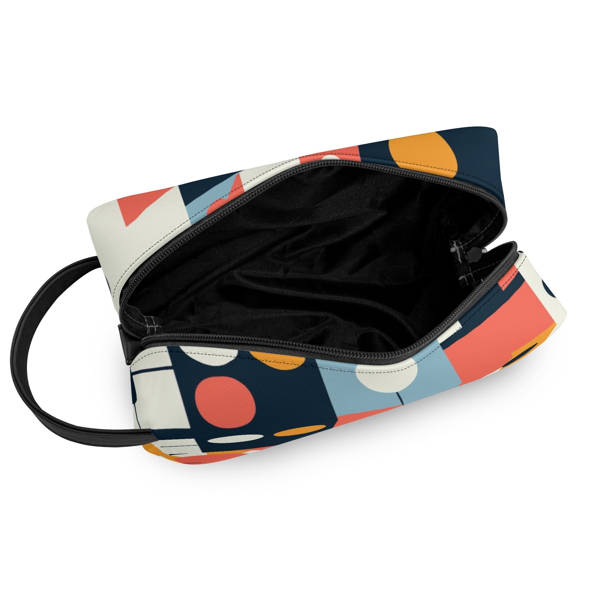 Kate McEnroe New York Mid Century Modern Bauhaus Dopp Kit, 50s Retro Geometric Toiletry Bag, Abstract MCM Travel PouchCosmetic &amp; Toiletry BagsN4ME76XW - 2