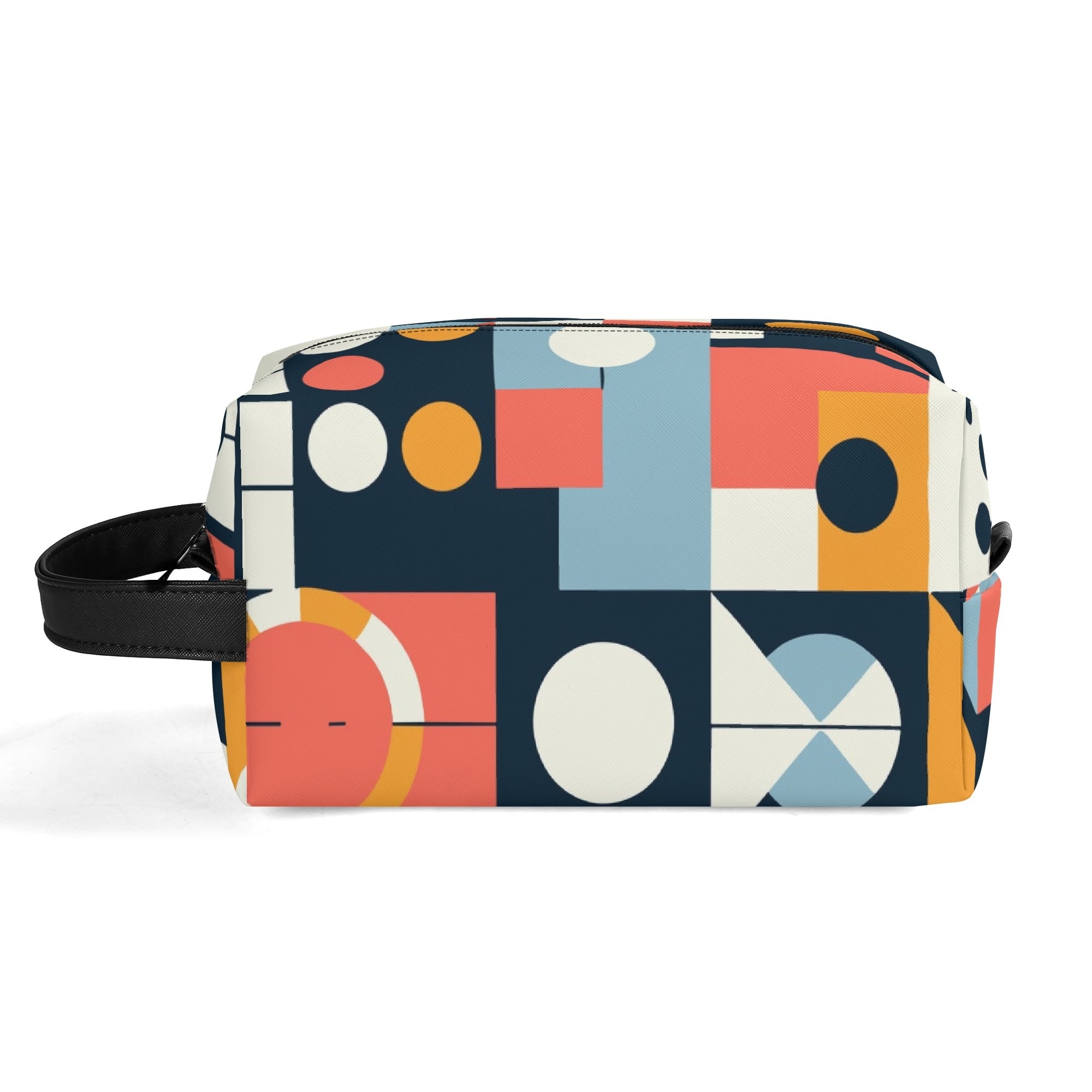 Kate McEnroe New York Mid Century Modern Bauhaus Dopp Kit, 50s Retro Geometric Toiletry Bag, Abstract MCM Travel PouchCosmetic &amp; Toiletry BagsN4ME76XW - 2