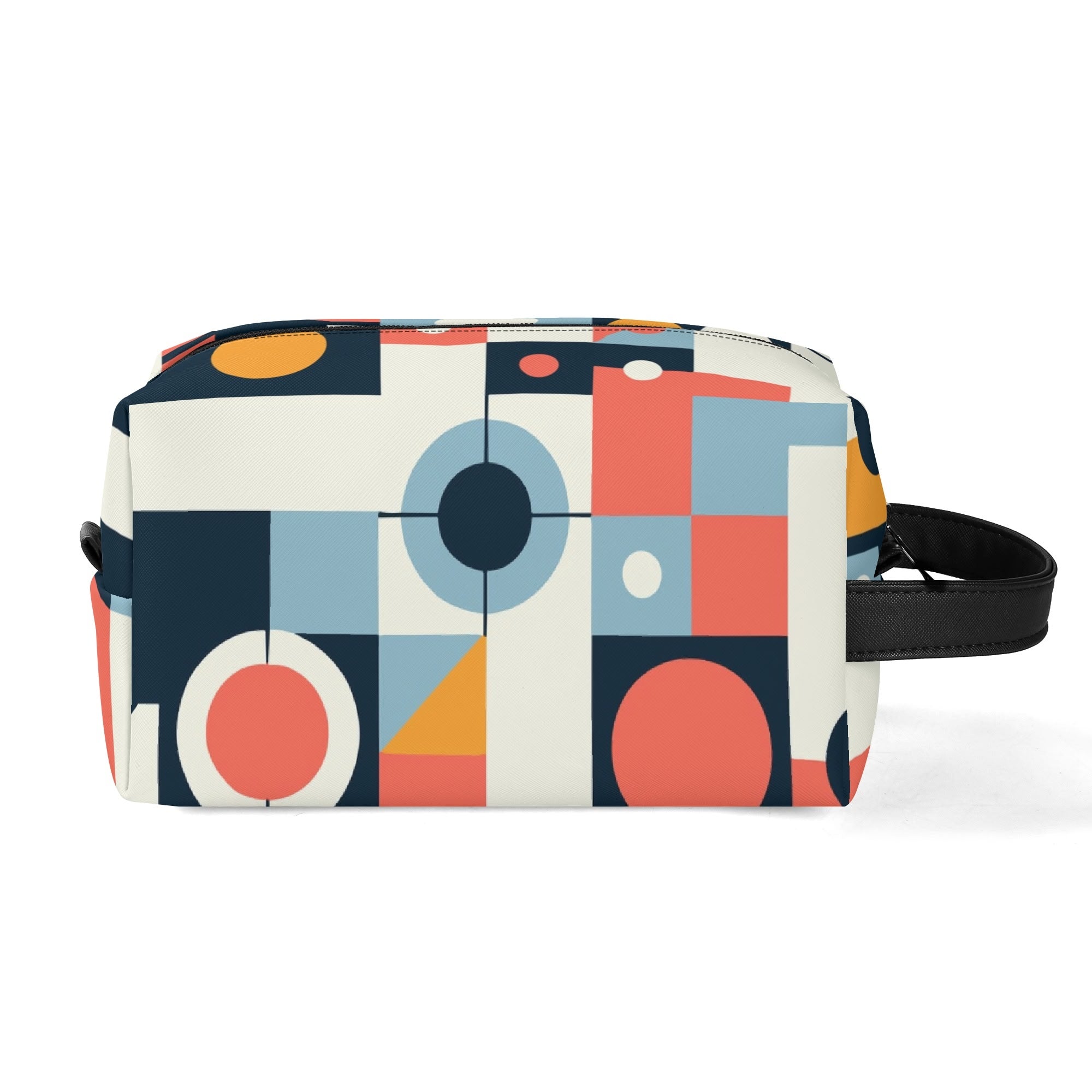 Kate McEnroe New York Mid Century Modern Bauhaus Dopp Kit, 50s Retro Geometric Toiletry Bag, Abstract MCM Travel PouchCosmetic &amp; Toiletry BagsN4ME76XW - 2
