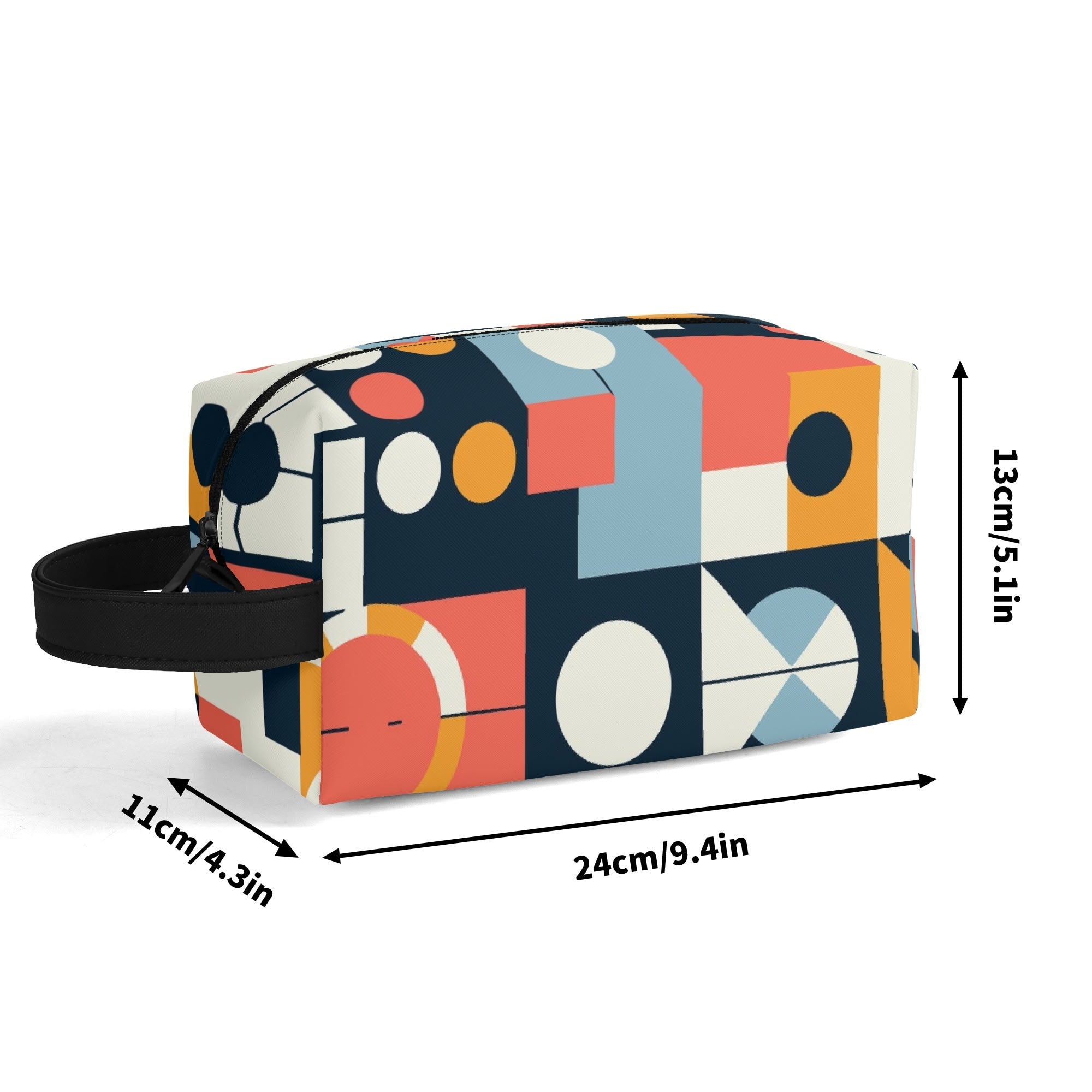 Kate McEnroe New York Mid Century Modern Bauhaus Dopp Kit, 50s Retro Geometric Toiletry Bag, Abstract MCM Travel PouchCosmetic &amp; Toiletry BagsN4ME76XW - 2