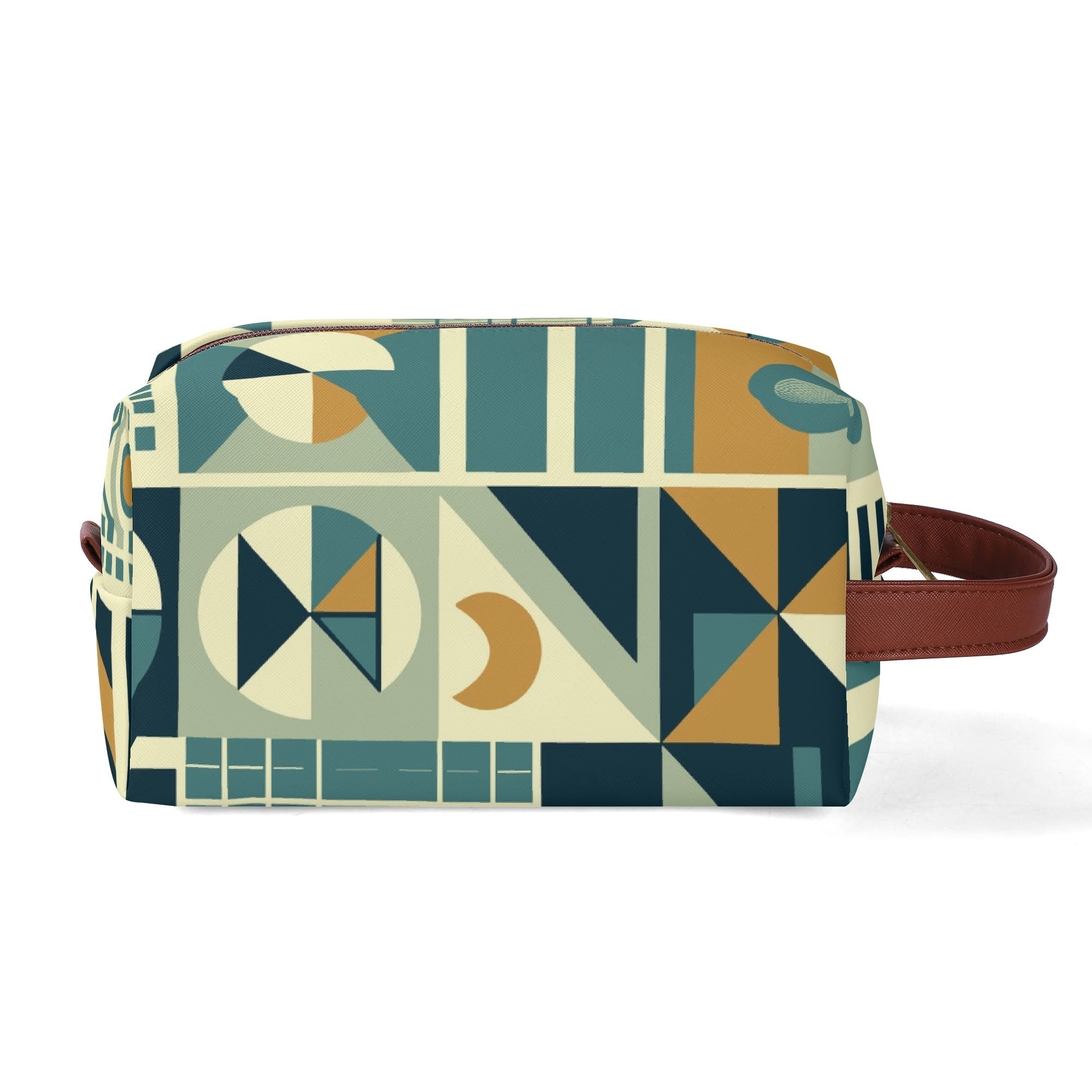 Kate McEnroe New York Mid Century Modern Bauhaus Geometric Dopp Kit, 50s Retro Abstract Toiletry Bag, Travel OrganizerCosmetic &amp; Toiletry BagsWQE28KKW - 1