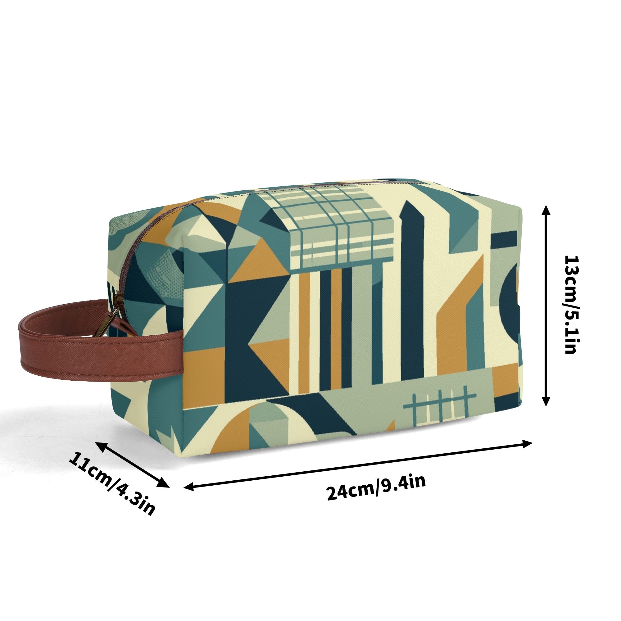 Kate McEnroe New York Mid Century Modern Bauhaus Geometric Dopp Kit, 50s Retro Abstract Toiletry Bag, Travel OrganizerCosmetic &amp; Toiletry BagsWQE28KKW - 1