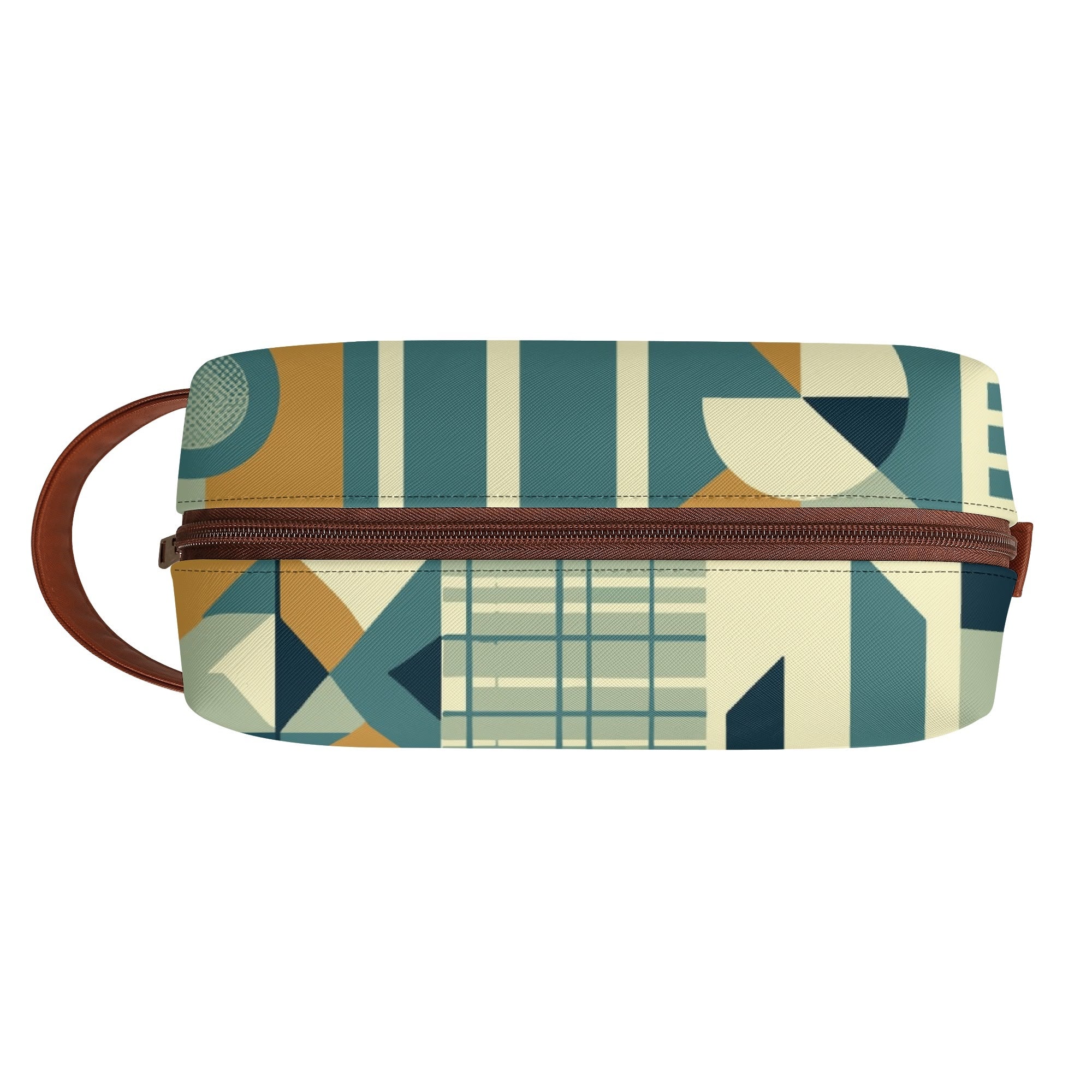 Kate McEnroe New York Mid Century Modern Bauhaus Geometric Dopp Kit, 50s Retro Abstract Toiletry Bag, Travel OrganizerCosmetic &amp; Toiletry BagsWQE28KKW - 1