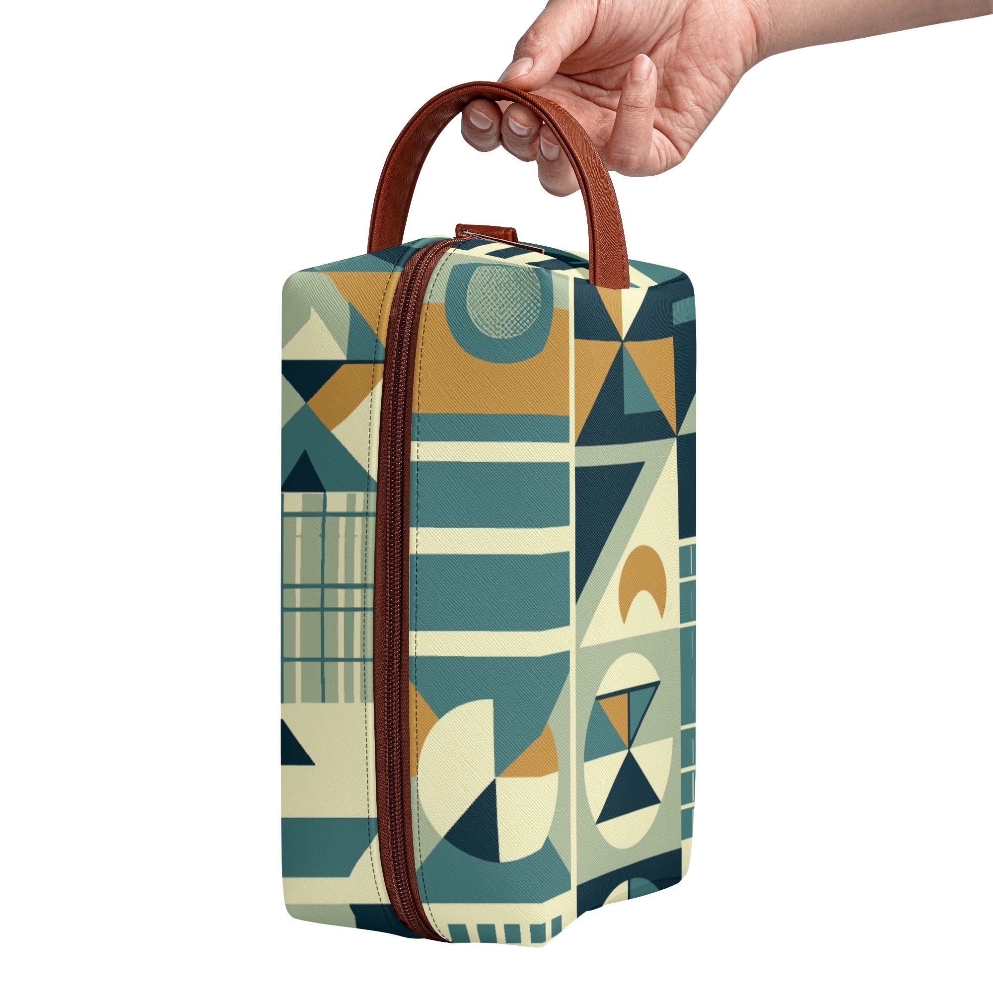 Kate McEnroe New York Mid Century Modern Bauhaus Geometric Dopp Kit, 50s Retro Abstract Toiletry Bag, Travel OrganizerCosmetic &amp; Toiletry BagsWQE28KKW - 1