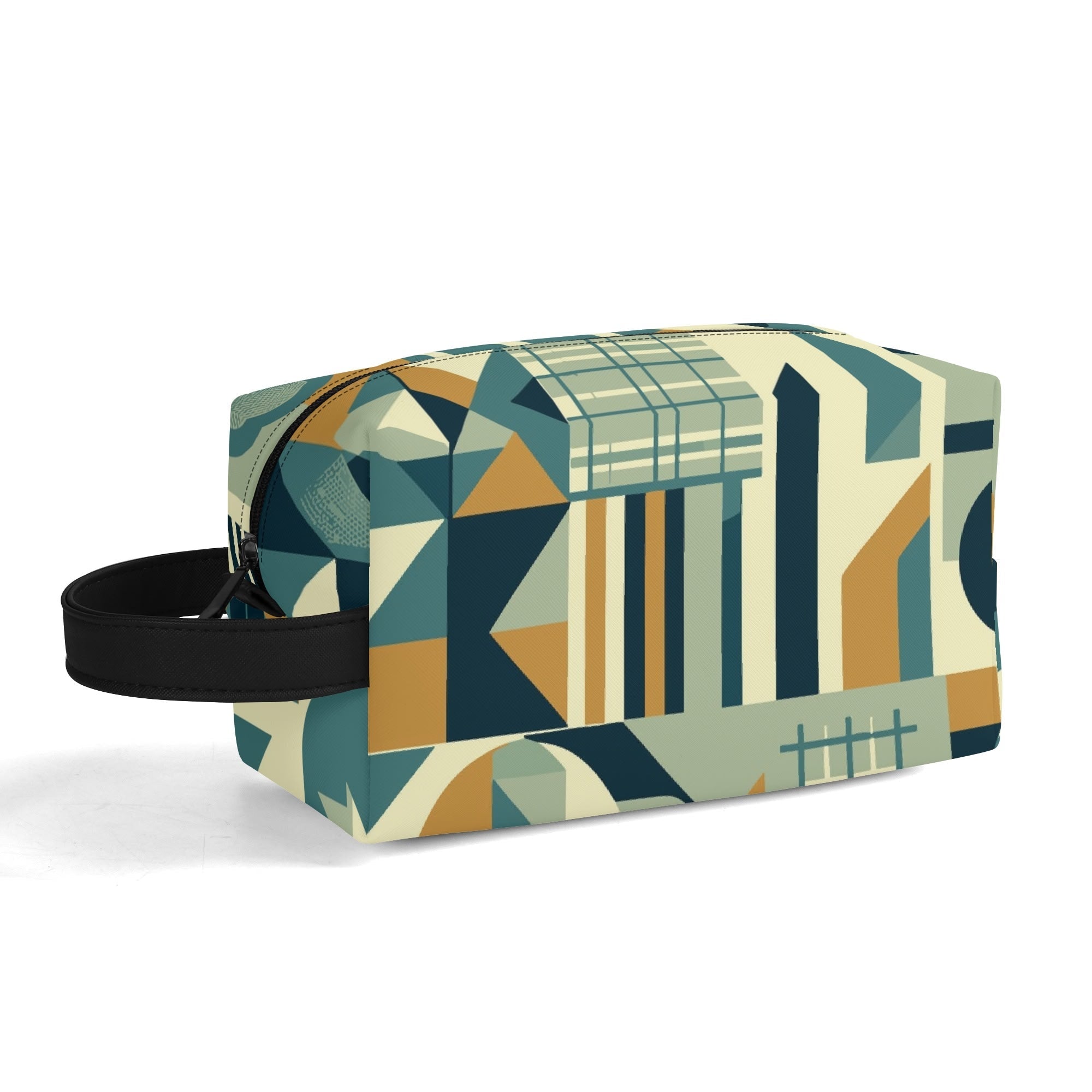 Kate McEnroe New York Mid Century Modern Bauhaus Geometric Dopp Kit, 50s Retro Abstract Toiletry Bag, Travel OrganizerCosmetic &amp; Toiletry BagsWQE28KKW - 2