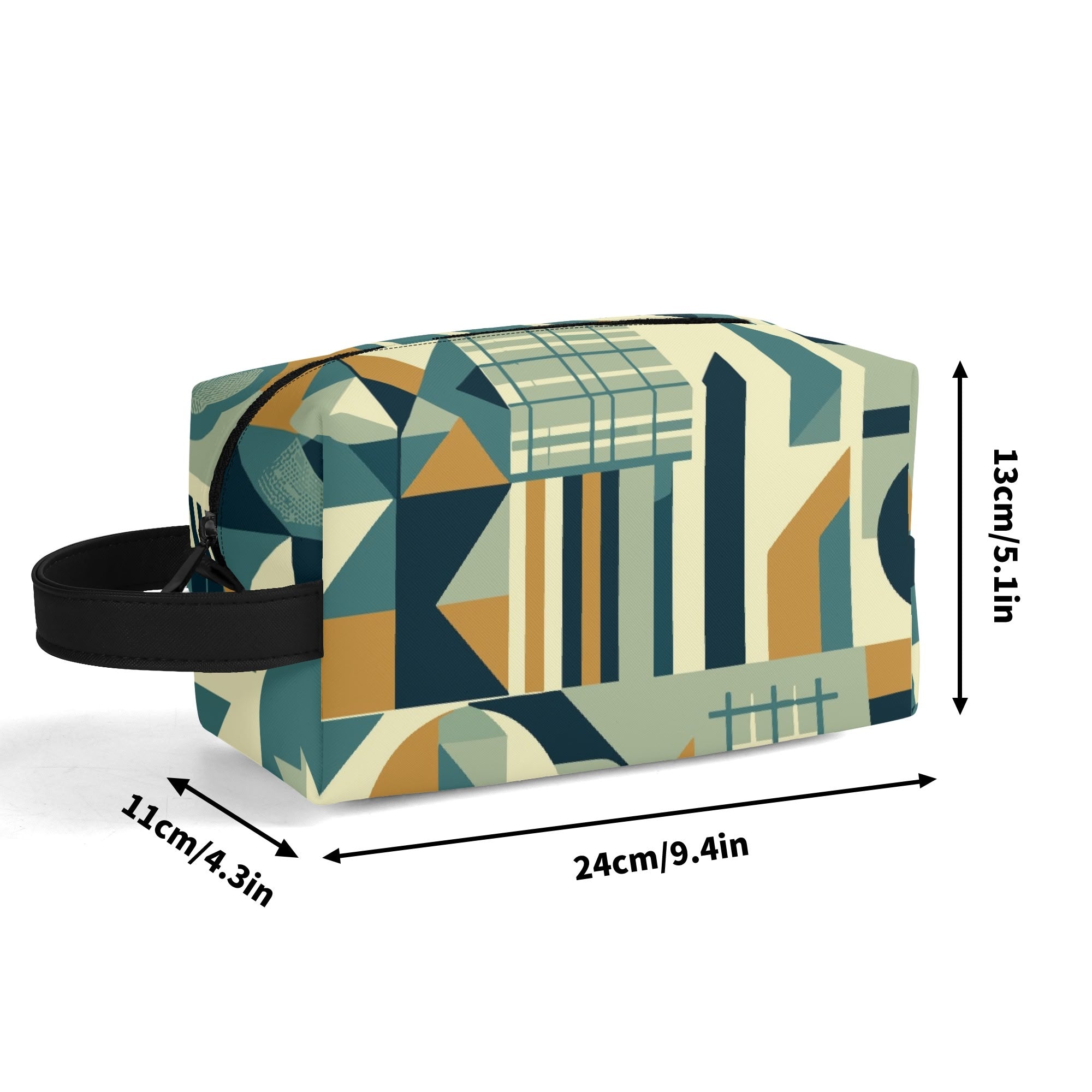 Kate McEnroe New York Mid Century Modern Bauhaus Geometric Dopp Kit, 50s Retro Abstract Toiletry Bag, Travel OrganizerCosmetic &amp; Toiletry BagsWQE28KKW - 2