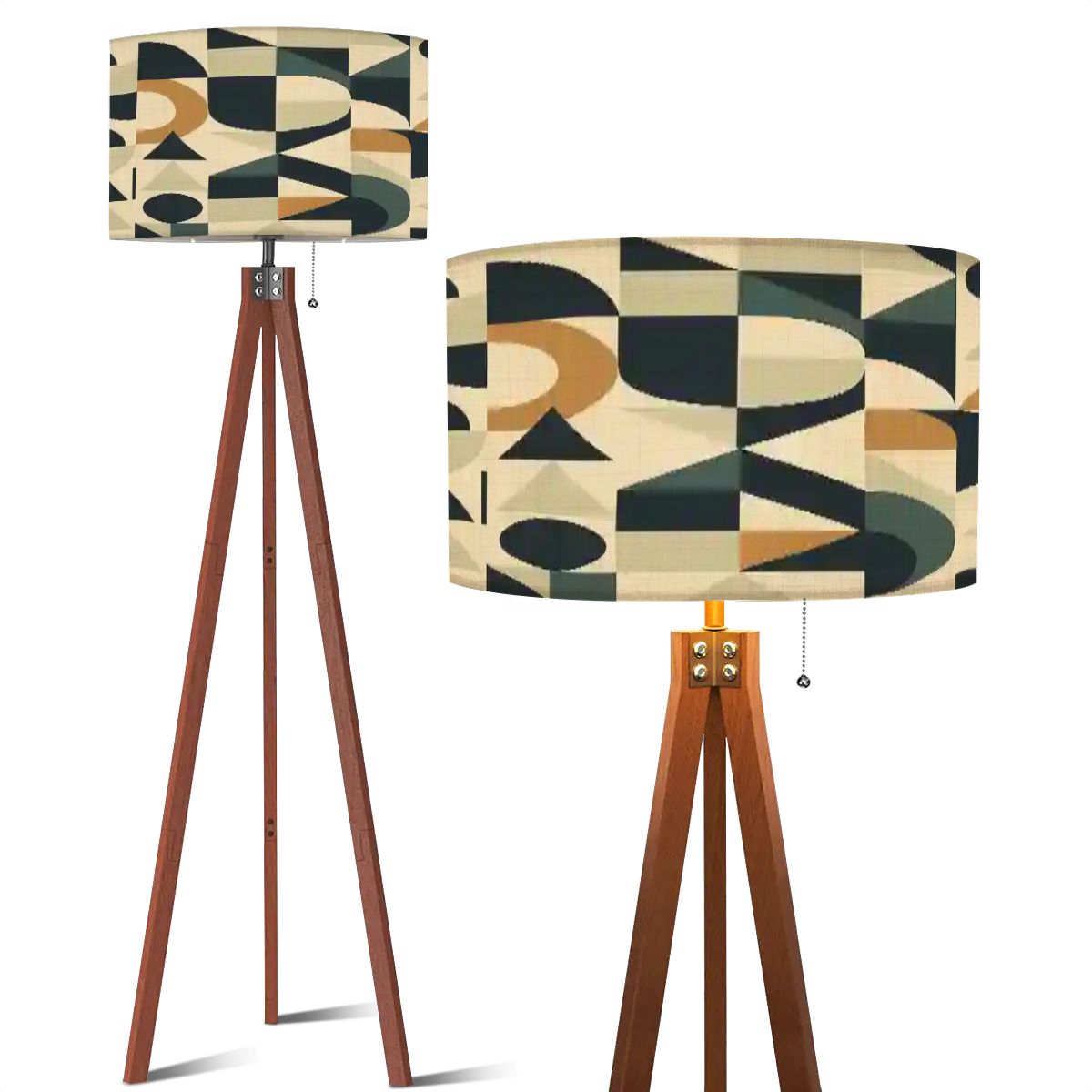 Kate McEnroe New York Mid Century Modern Bauhaus Geometric Teal Tripod Floor LampTripod Floor LampsMKmIUU5YRf