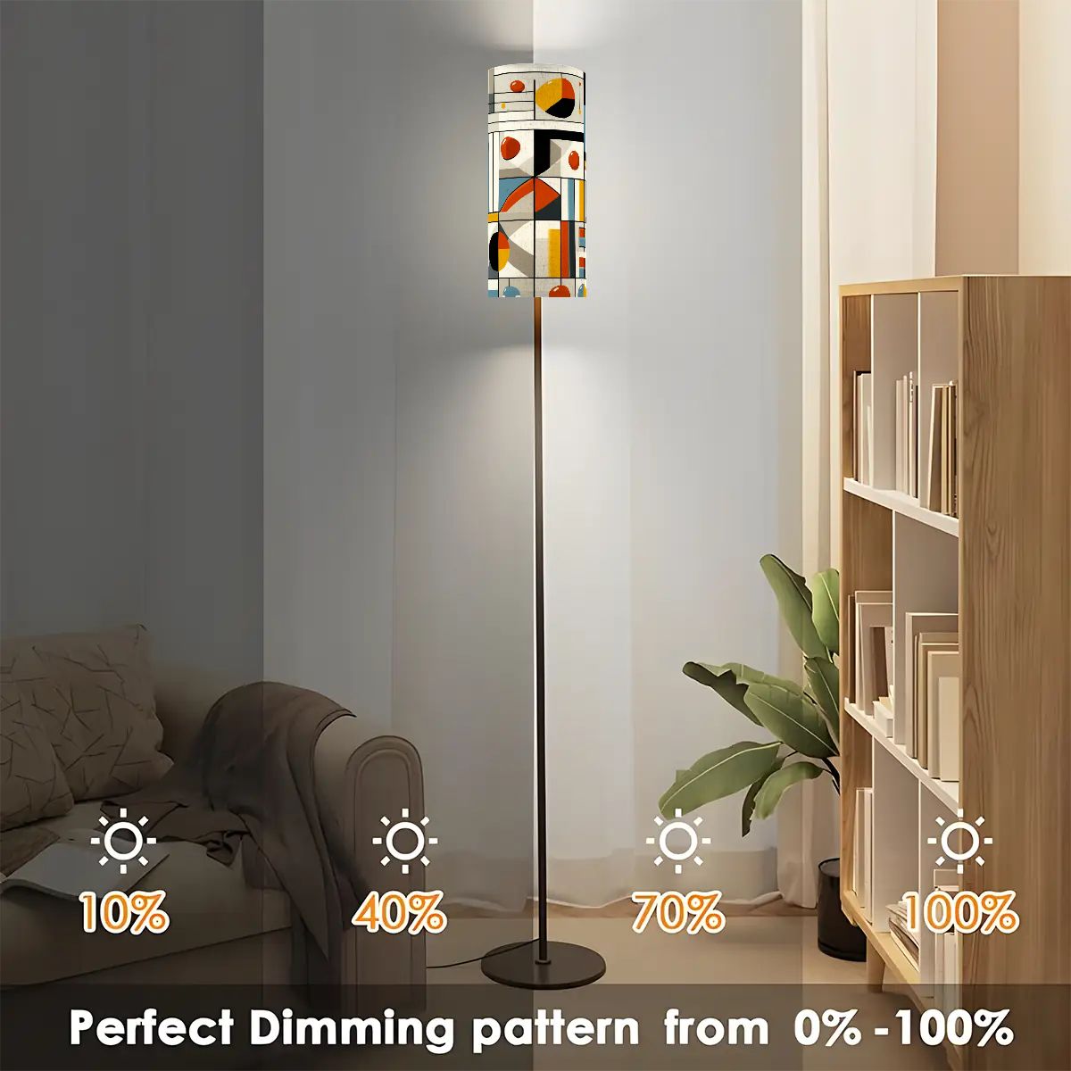 Kate McEnroe New York Mid Century Modern Bauhaus Tall Floor Lamp, Retro Geometric LightingTall Floor Lamps8ohlULnTgG