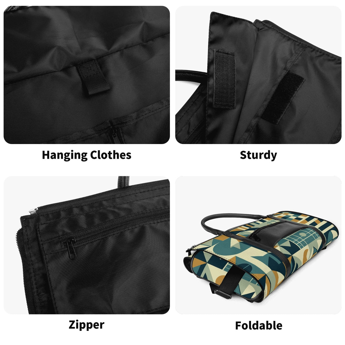Kate McEnroe New York Mid Century Modern Bauhaus Travel Duffel Bag, 50s Geometric Weekender, Retro Carry - On LuggageDuffel BagsN7MQ2PKW - 2
