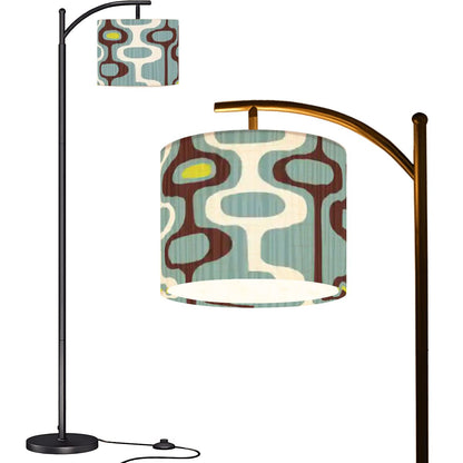 Kate McEnroe New York Mid Century Modern Blue Brown Retro Geometric Arc Floor LampArc Floor LampsqOrYfVRmOD