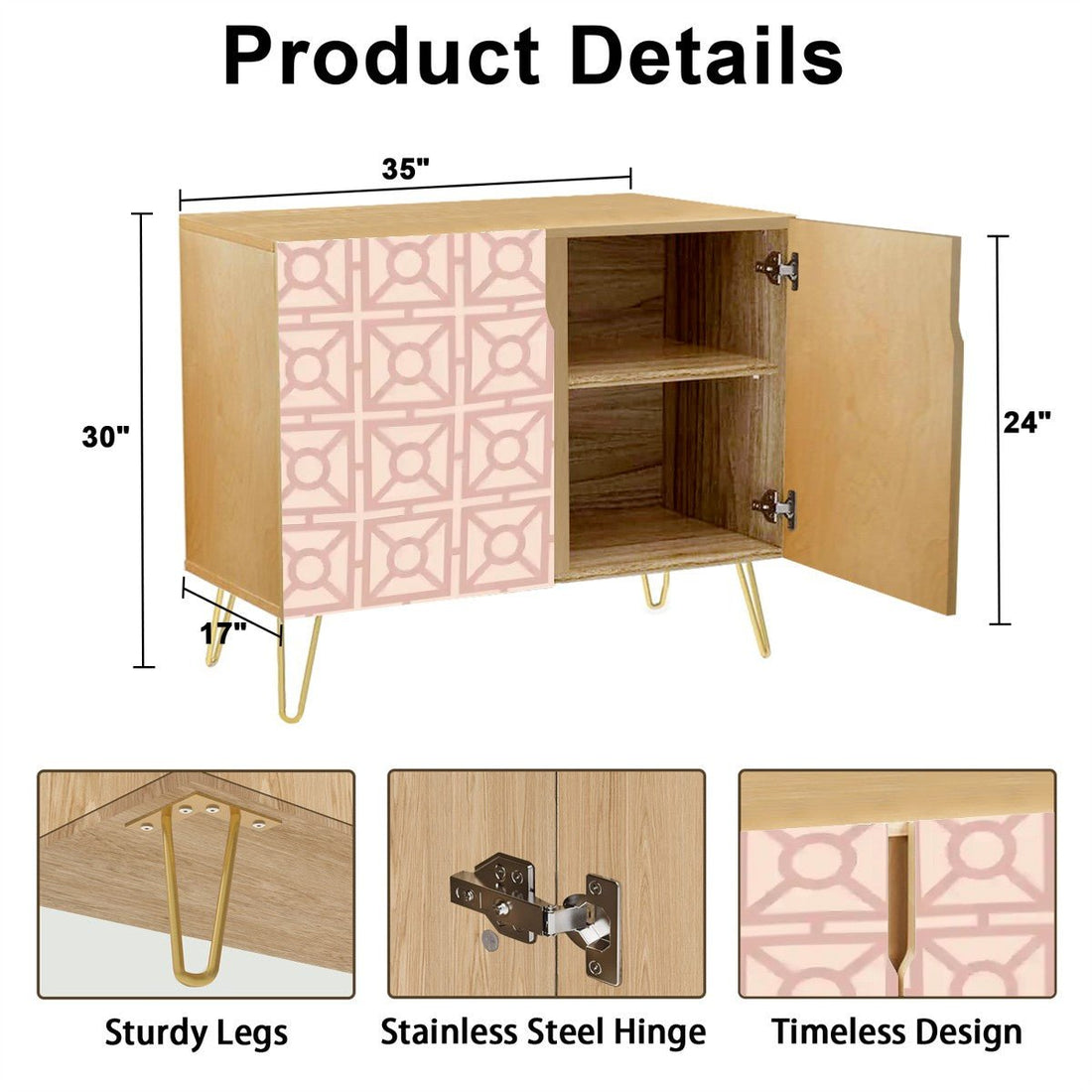 Kate McEnroe New York Mid Century Modern Blush Pink Breeze Block Wooden Storage CabinetStorage CabinetshWFhJNWW6m
