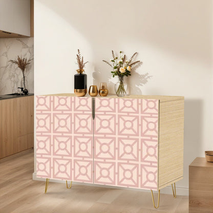 Kate McEnroe New York Mid Century Modern Blush Pink Breeze Block Wooden Storage CabinetStorage CabinetshWFhJNWW6m