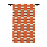 Kate McEnroe New York Mid Century Modern Bold Orange and Beige Window CurtainWindow CurtainsCurtainSheer - 50x84 - DoublePanel