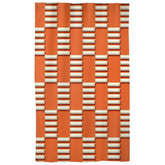 Kate McEnroe New York Mid Century Modern Bold Orange and Beige Window CurtainWindow CurtainsCurtainSheer - 50x84 - DoublePanel