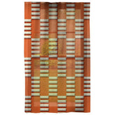 Kate McEnroe New York Mid Century Modern Bold Orange and Beige Window CurtainWindow CurtainsCurtainSheer - 50x84 - DoublePanel