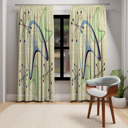 Kate McEnroe New York Mid Century Modern Boomerang Atomic Starburst Blackout Window CurtainsWindow Curtains18479123555621443503