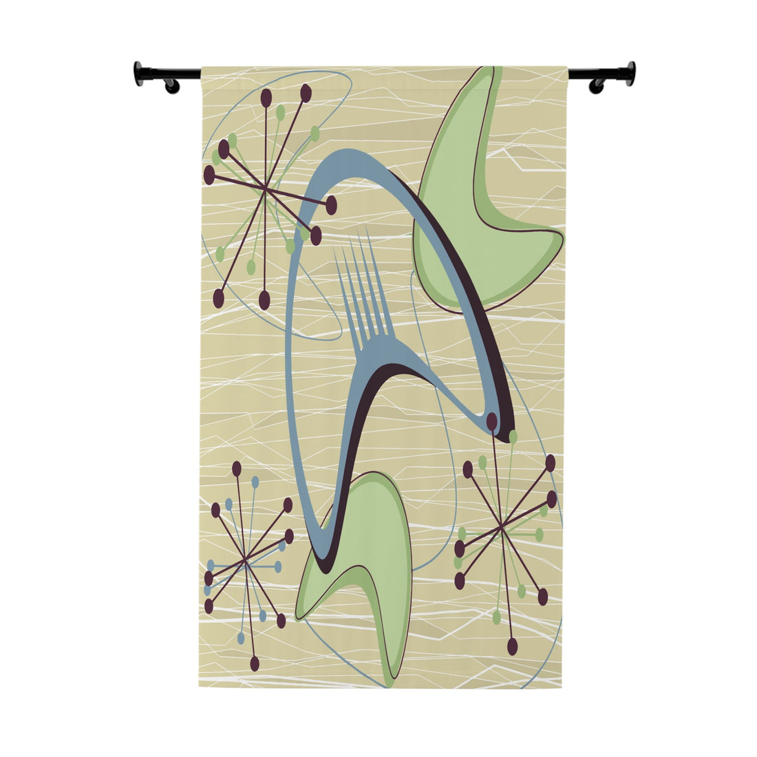 Kate McEnroe New York Mid Century Modern Boomerang Atomic Starburst Blackout Window CurtainsWindow Curtains18479123555621443503