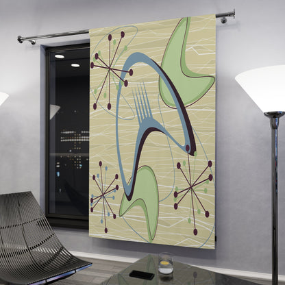 Kate McEnroe New York Mid Century Modern Boomerang Atomic Starburst Blackout Window CurtainsWindow Curtains18479123555621443503