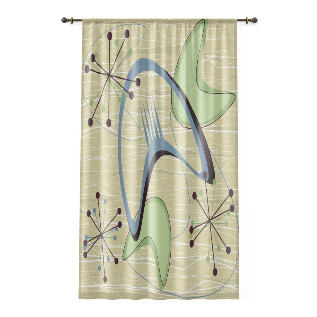Kate McEnroe New York Mid Century Modern Boomerang Atomic Starburst Sheer Window CurtainsWindow Curtains70584361610542865872