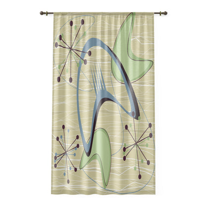 Kate McEnroe New York Mid Century Modern Boomerang Atomic Starburst Sheer Window CurtainsWindow Curtains70584361610542865872