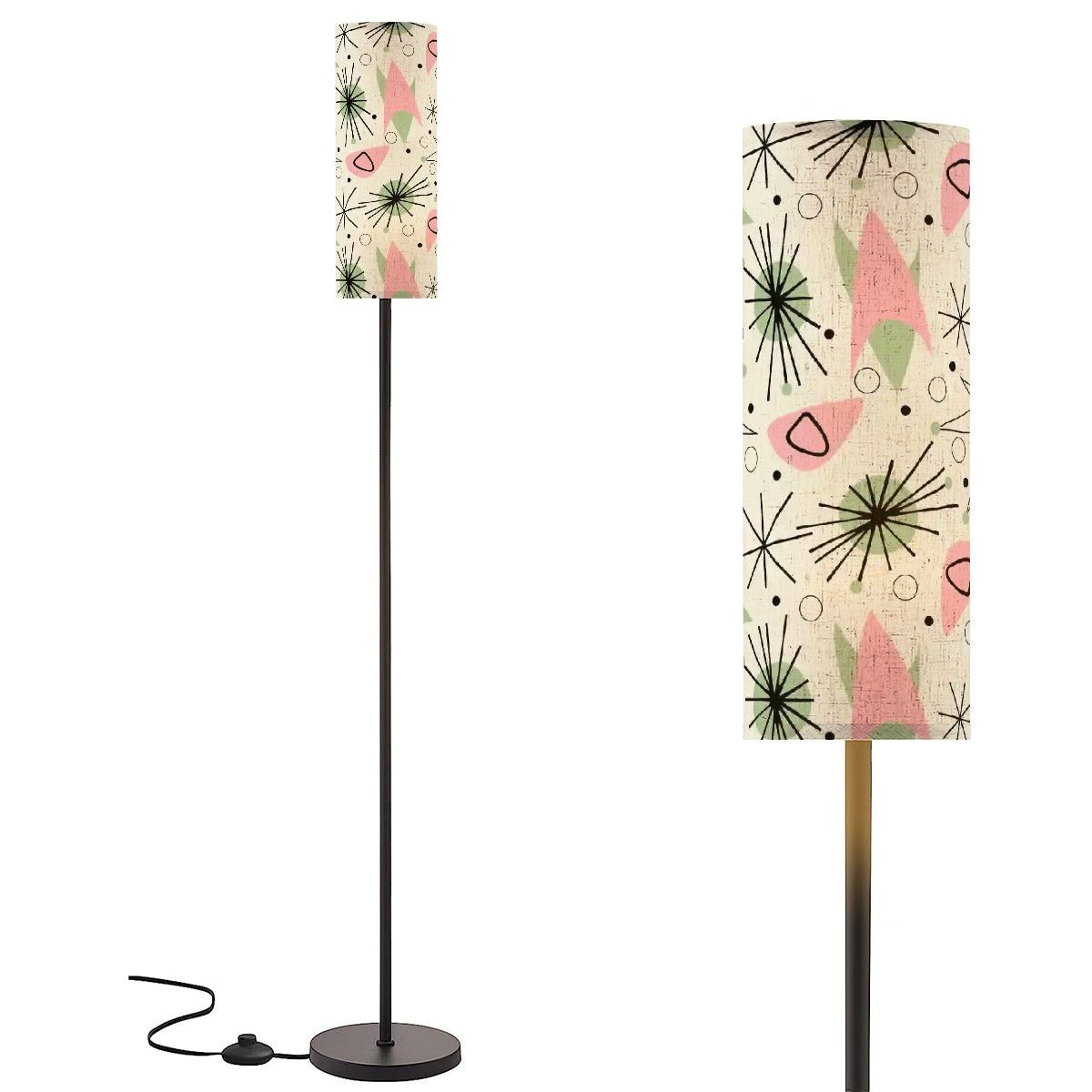 Kate McEnroe New York Mid Century Modern Boomerang Floor Lamp, Retro Starburst Accent Light, 50s Pink Green Atomic Age Lighting, MCM Home Decor LampFloor Lamps2qVv1kPbCg