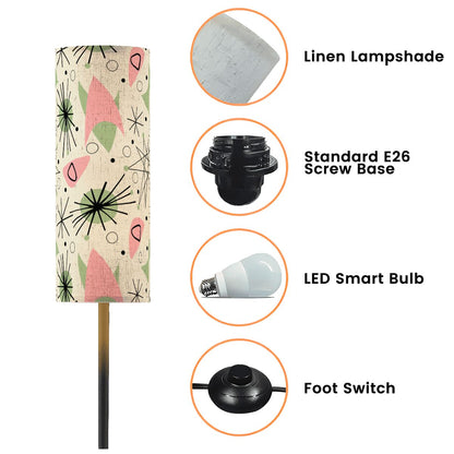 Kate McEnroe New York Mid Century Modern Boomerang Floor Lamp, Retro Starburst Accent Light, 50s Pink Green Atomic Age Lighting, MCM Home Decor LampSlim Floor Lamps2qVv1kPbCg