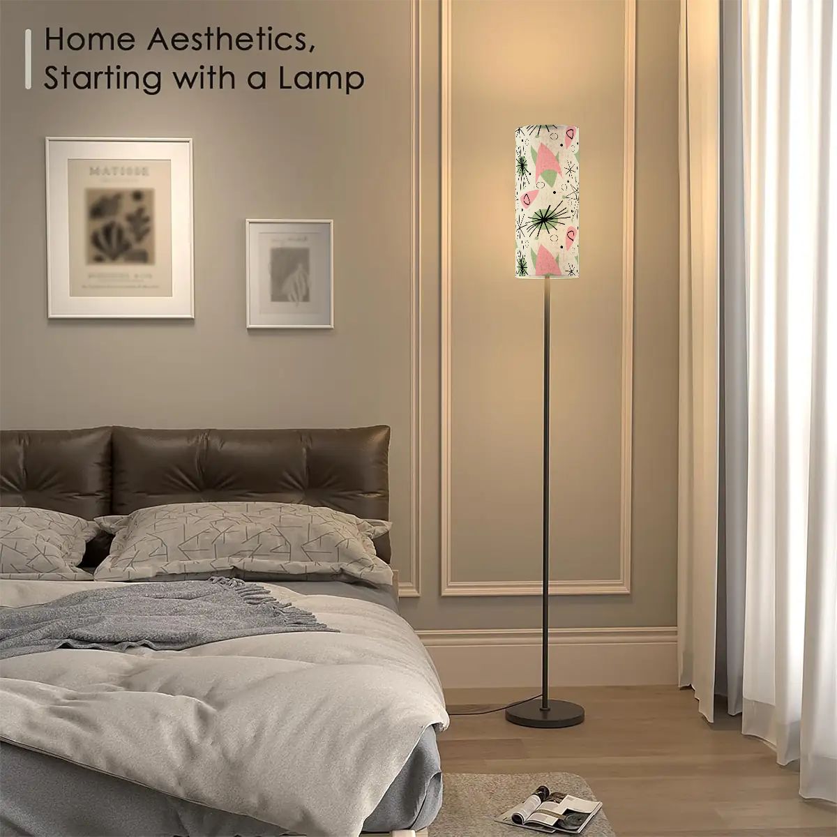 Kate McEnroe New York Mid Century Modern Boomerang Floor Lamp, Retro Starburst Accent Light, 50s Pink Green Atomic Age Lighting, MCM Home Decor LampSlim Floor Lamps2qVv1kPbCg