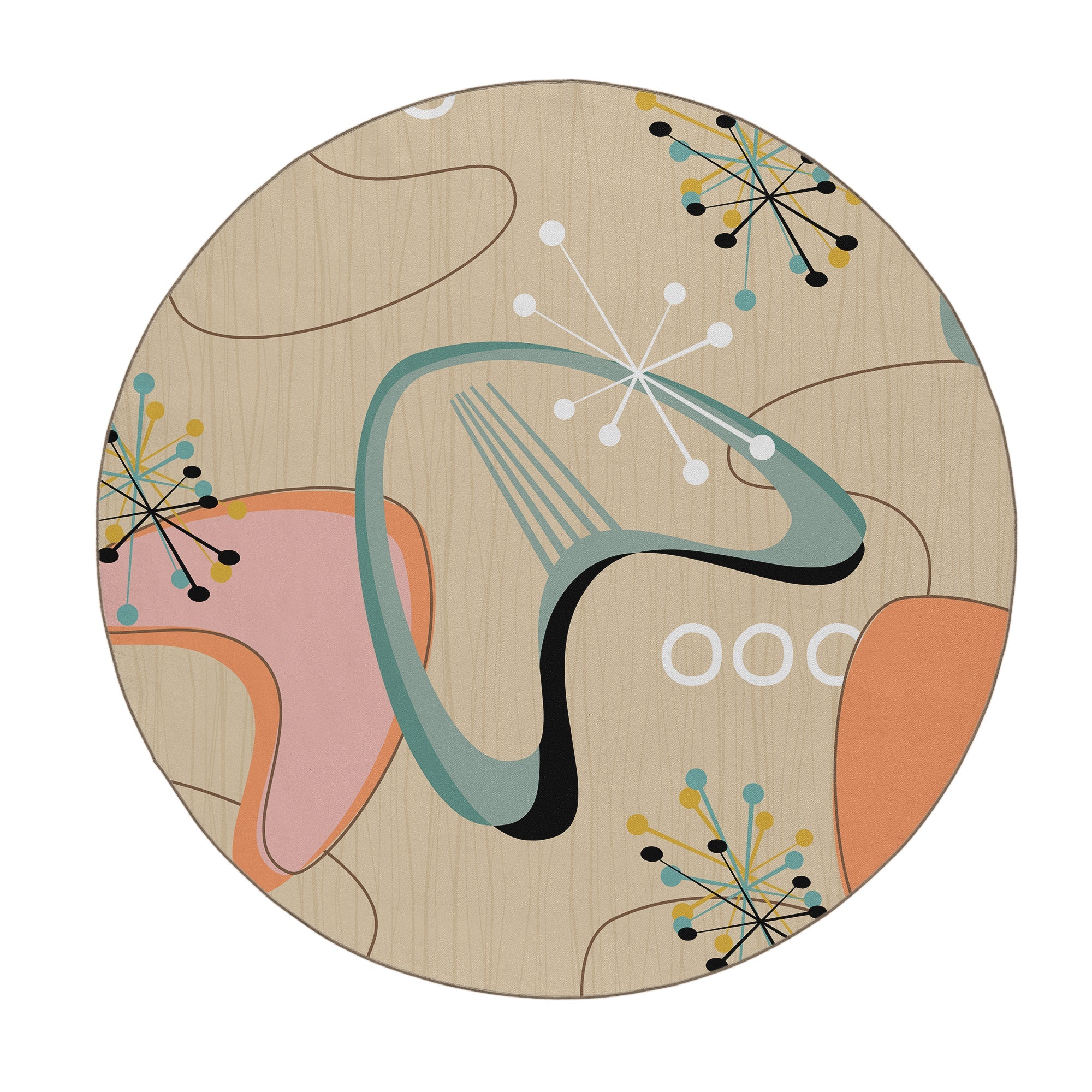 Kate McEnroe New York Mid Century Modern Boomerang Starburst Area RugRugsBMR - R23