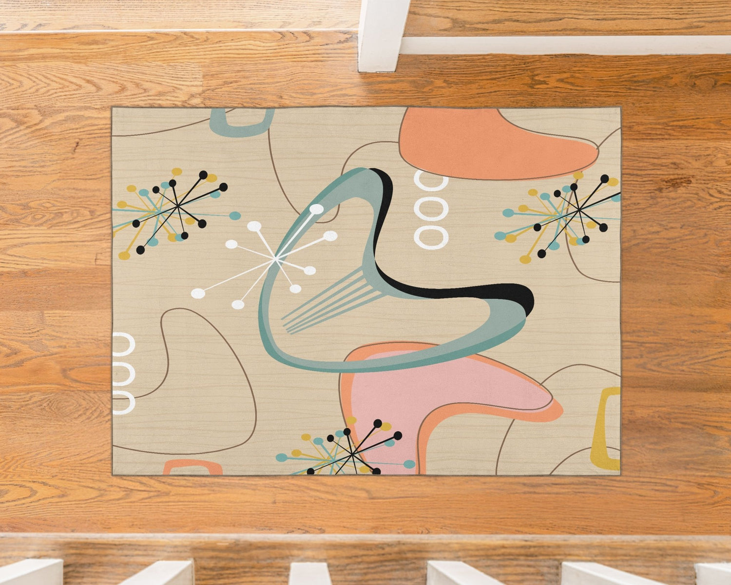 Kate McEnroe New York Mid Century Modern Boomerang Starburst Area RugRugsBMR - R23