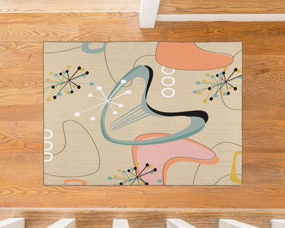 Kate McEnroe New York Mid Century Modern Boomerang Starburst Area RugRugsBMR - R23