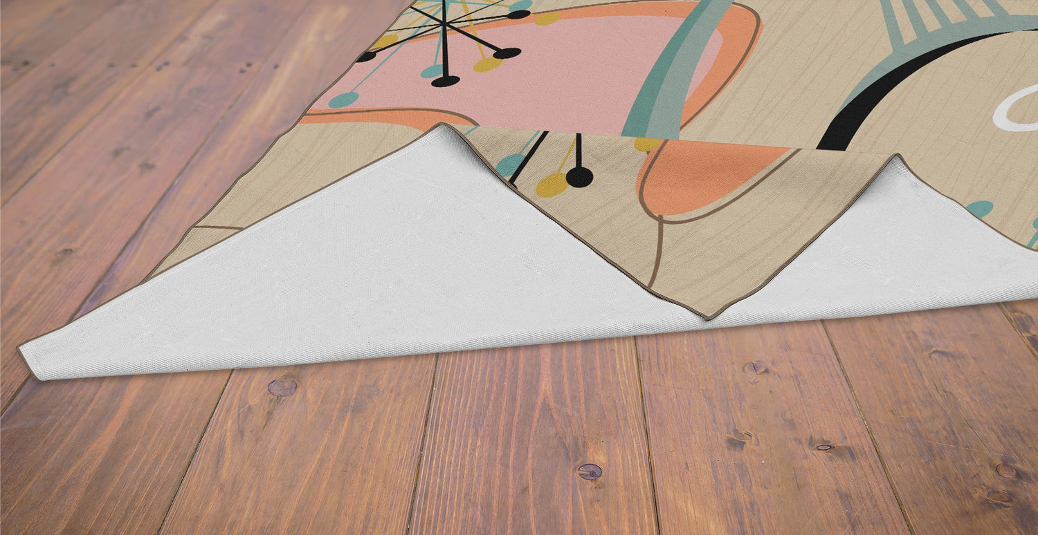 Kate McEnroe New York Mid Century Modern Boomerang Starburst Area RugRugsBMR - R23