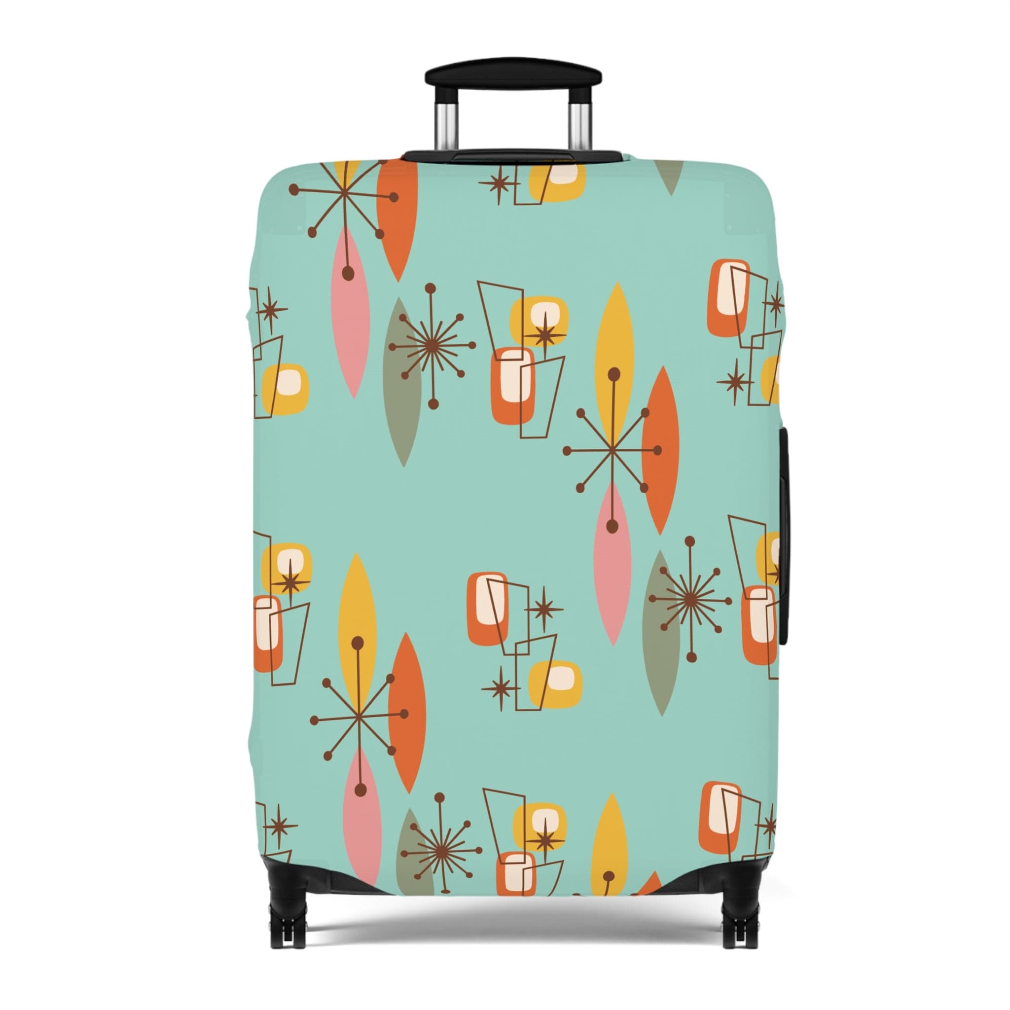 Kate McEnroe New York Mid Century Modern Boomerang Starburst Luggage Cover, Retro MCM Travel AccessoryLuggage Covers13192064330981502668