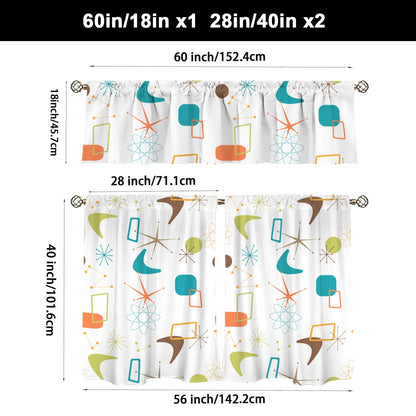 Kate McEnroe New York Mid Century Modern Boomerang Starburst Tier and Valance SetValancesD3376579