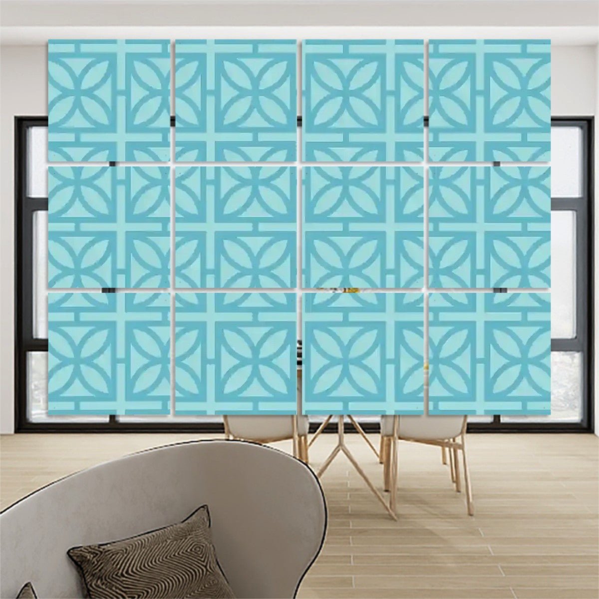 Kate McEnroe New York Mid Century Modern Breeze Block Hanging Room Divider, Retro Geometric Privacy Panel, MCM Partition ScreenRoom DividersDFKprKla10