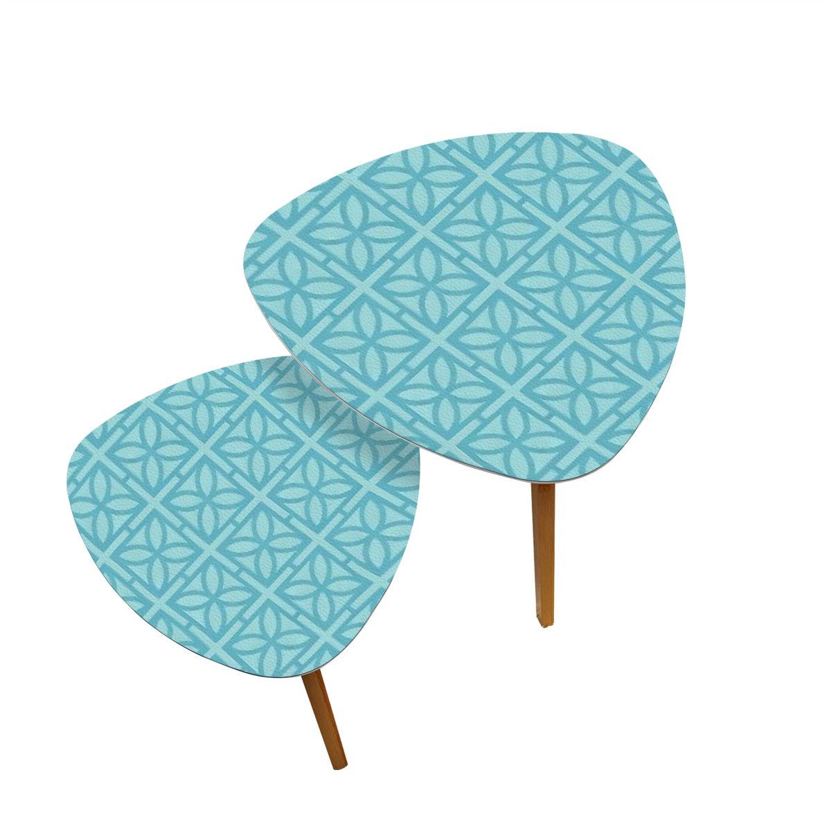 Kate McEnroe New York Mid Century Modern Breeze Block Nesting Tables, Retro 50s Geometric Side TablesNesting TablesfryoaJHAmI